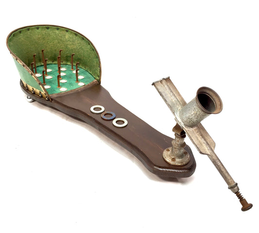 Antique Tabletop / Bar Top Ringtoss Shooting Parlour Game / Working Order c.1910