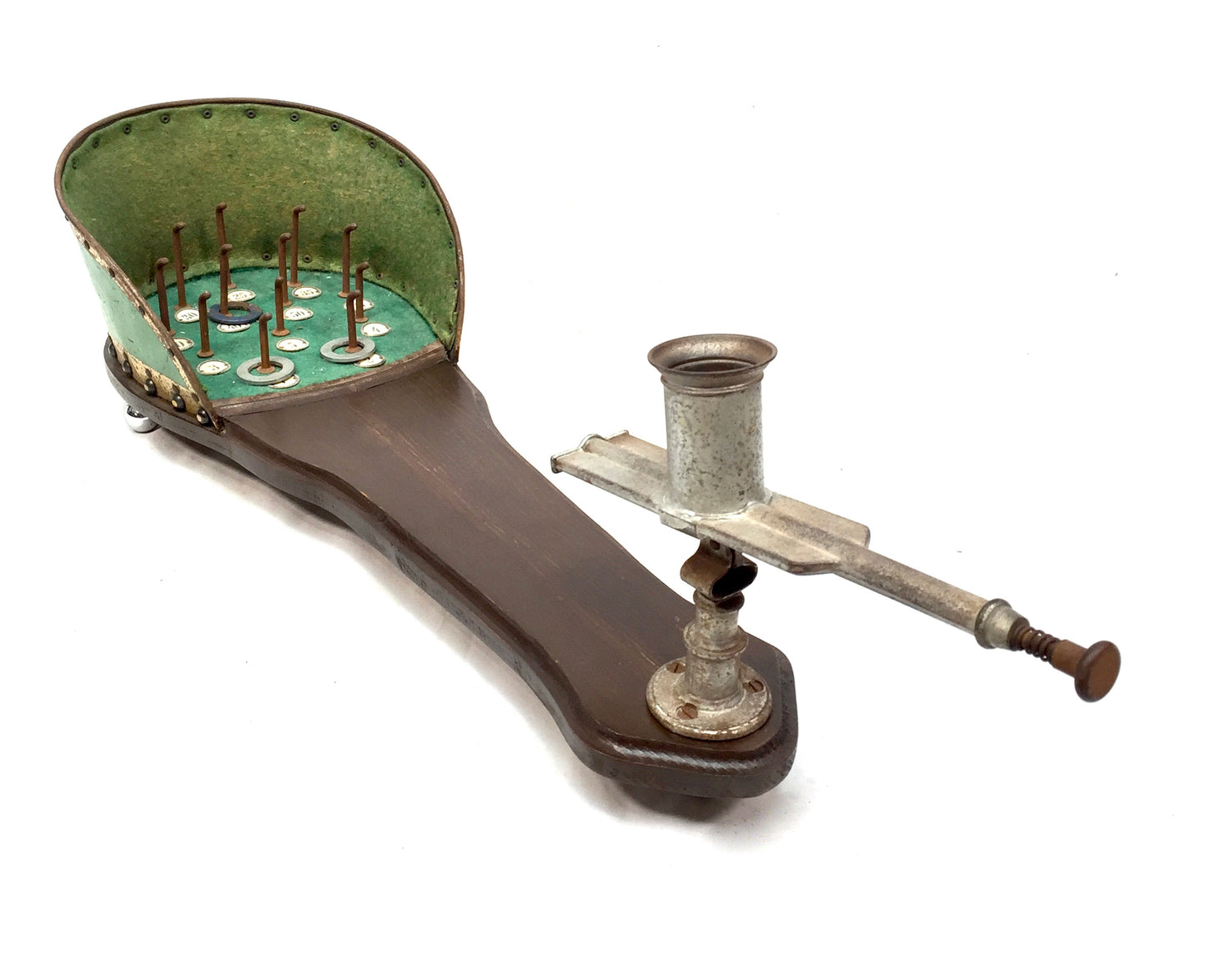 Antique Tabletop / Bar Top Ringtoss Shooting Parlour Game / Working Order c.1910