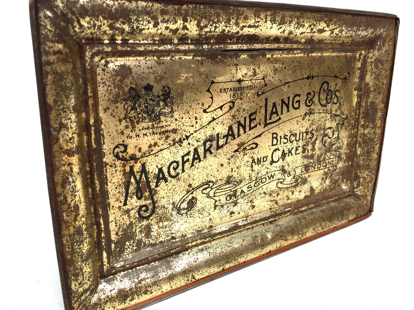 Antique Advertising - Macfarlane Lang &amp; Co Mozart Casket Biscuit Tin c.1910