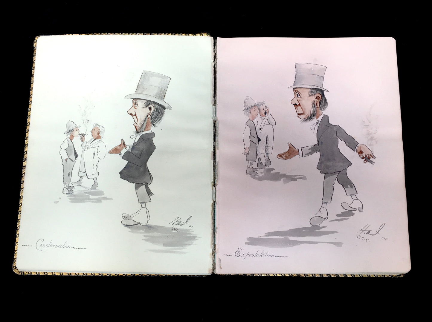 Antique Edwardian Early 20th Century Sketch Book / Album / Artists Drawings