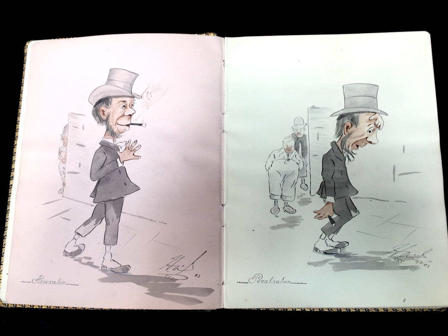 Antique Edwardian Early 20th Century Sketch Book / Album / Artists Drawings