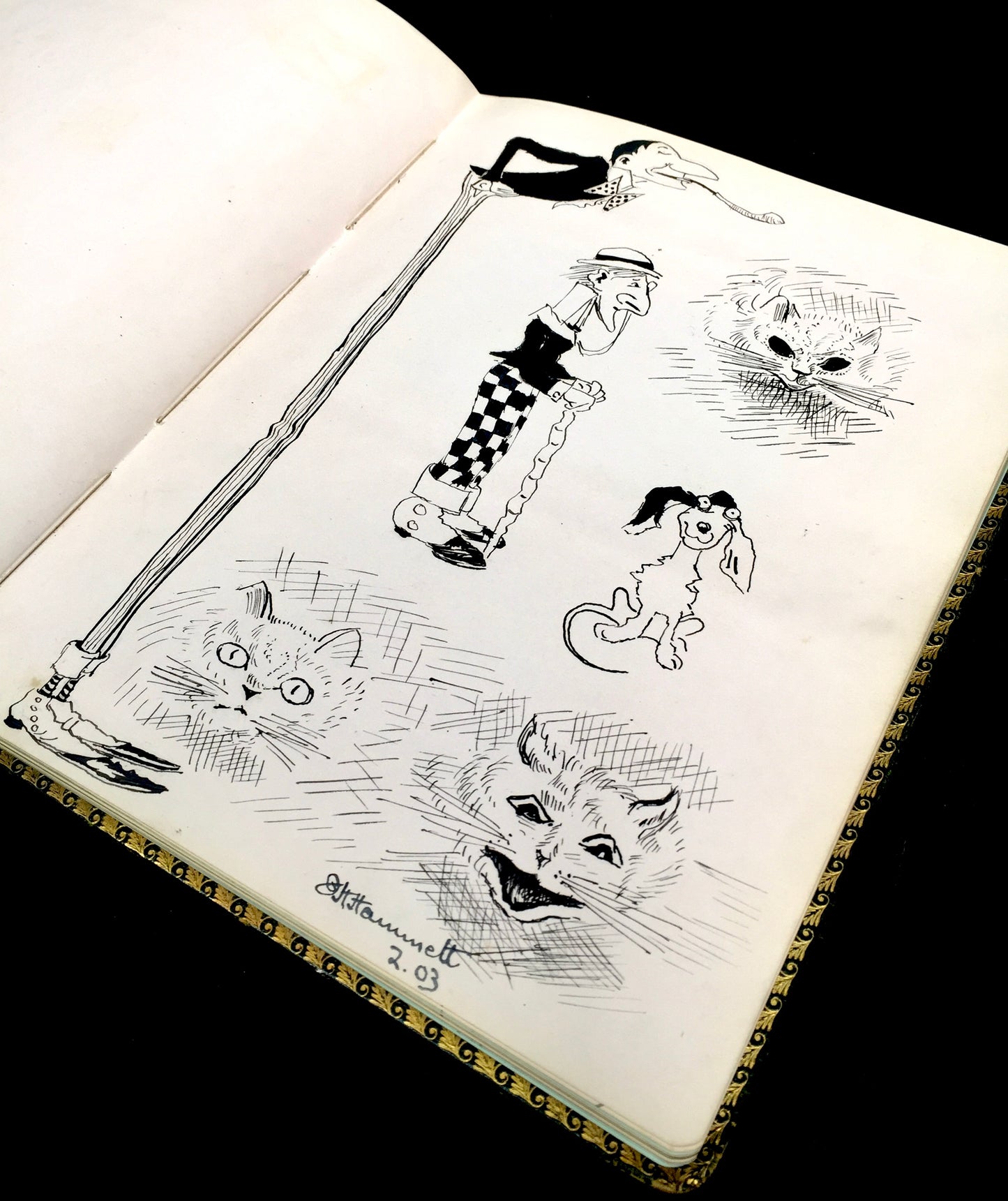 Antique Edwardian Early 20th Century Sketch Book / Album / Artists Drawings