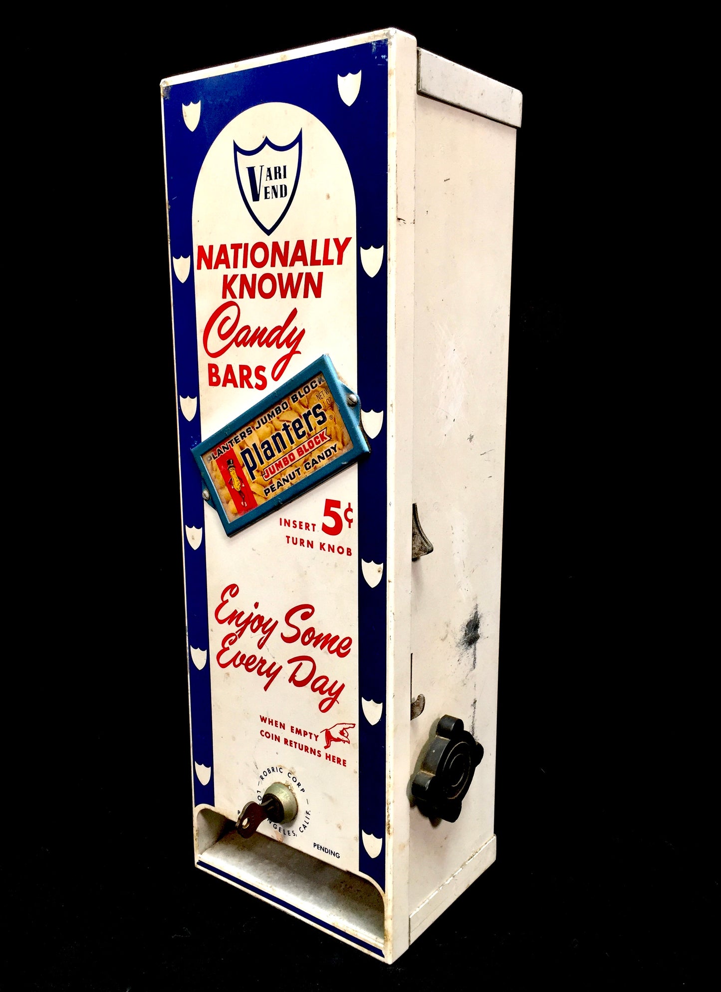 Antique Advertising - Vari-Vend Wall Mounted Candy Bars Vending Machine c.1960