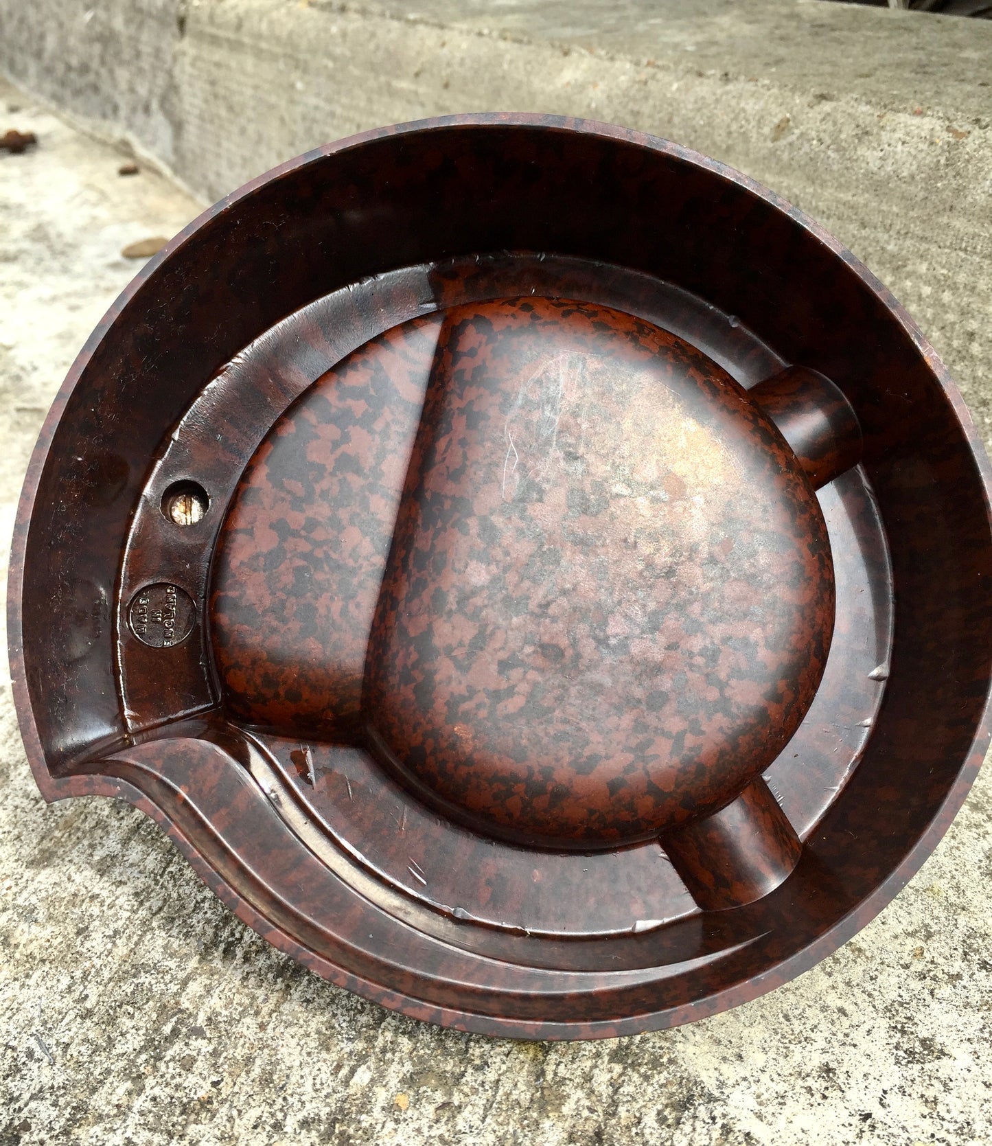 Antique Advertising - Original Brown bakelite Michelin Promotional Ashtray c.1930