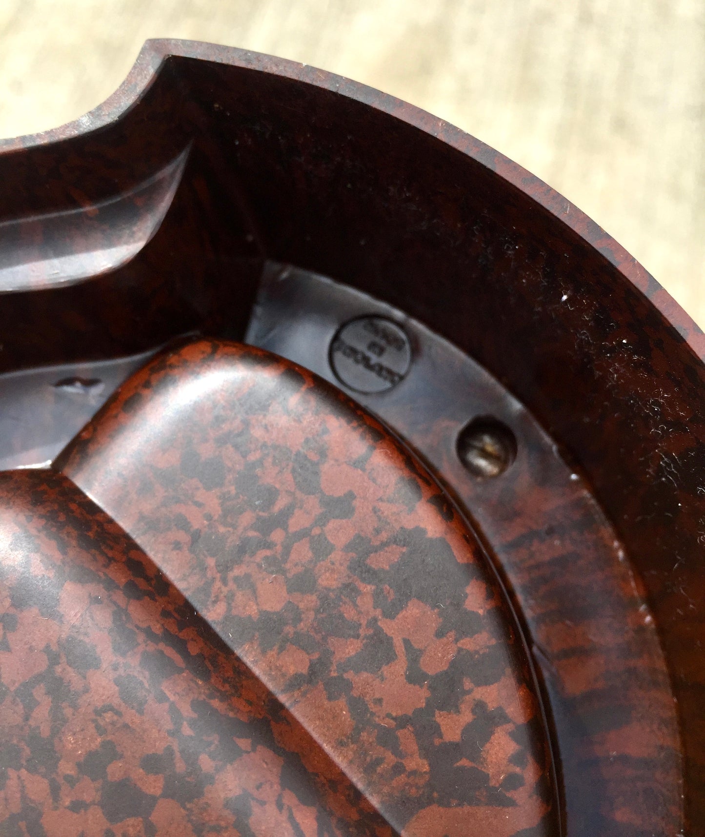 Antique Advertising - Original Brown bakelite Michelin Promotional Ashtray c.1930