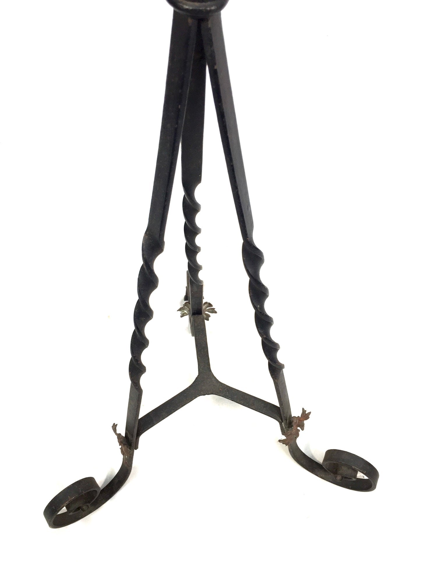 Antique Art Nouveau Copper Plant Pot / Jardiniere on Wrought Iron Stand c.1900