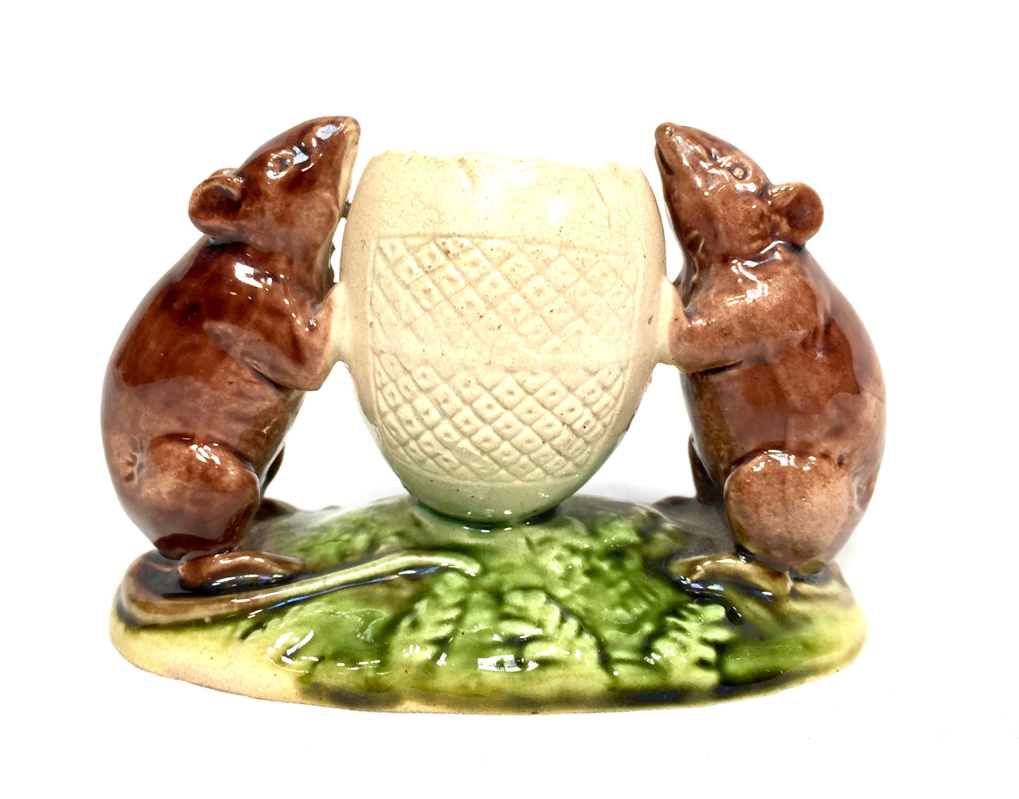 Rare Ceramic Watcombe Torquay Devon Match Striker Mouse / Mice with Egg