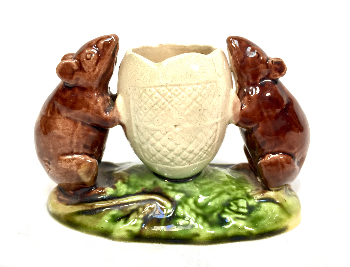 Rare Ceramic Watcombe Torquay Devon Match Striker Mouse / Mice with Egg