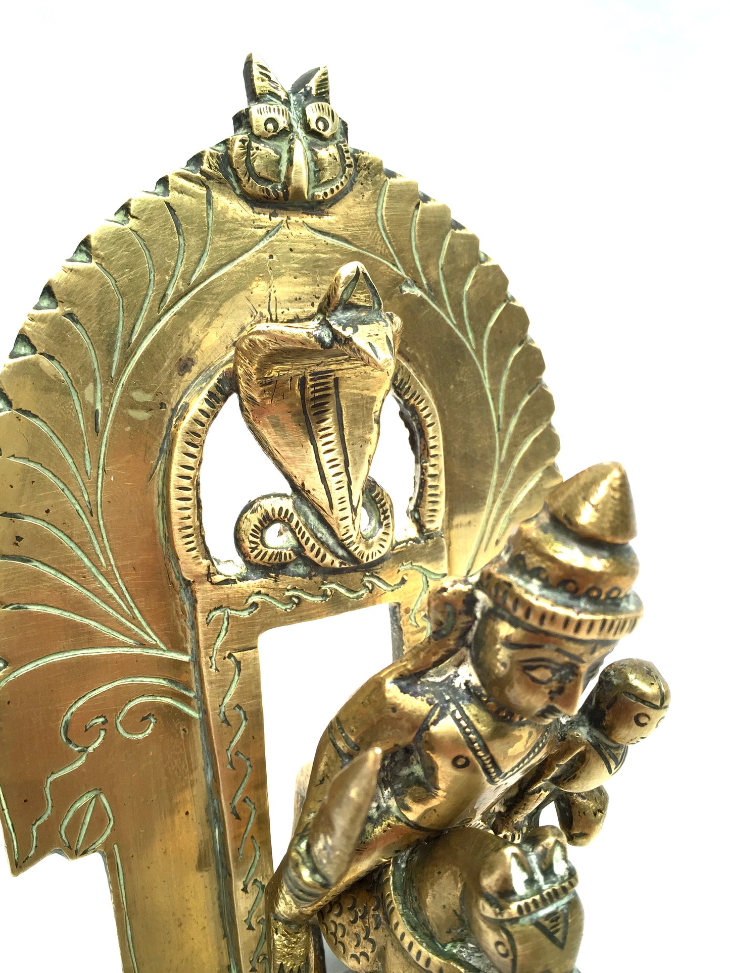 Vintage Tabletop Indian Warrior Figurine Brass Statue of Khandoba & Horse