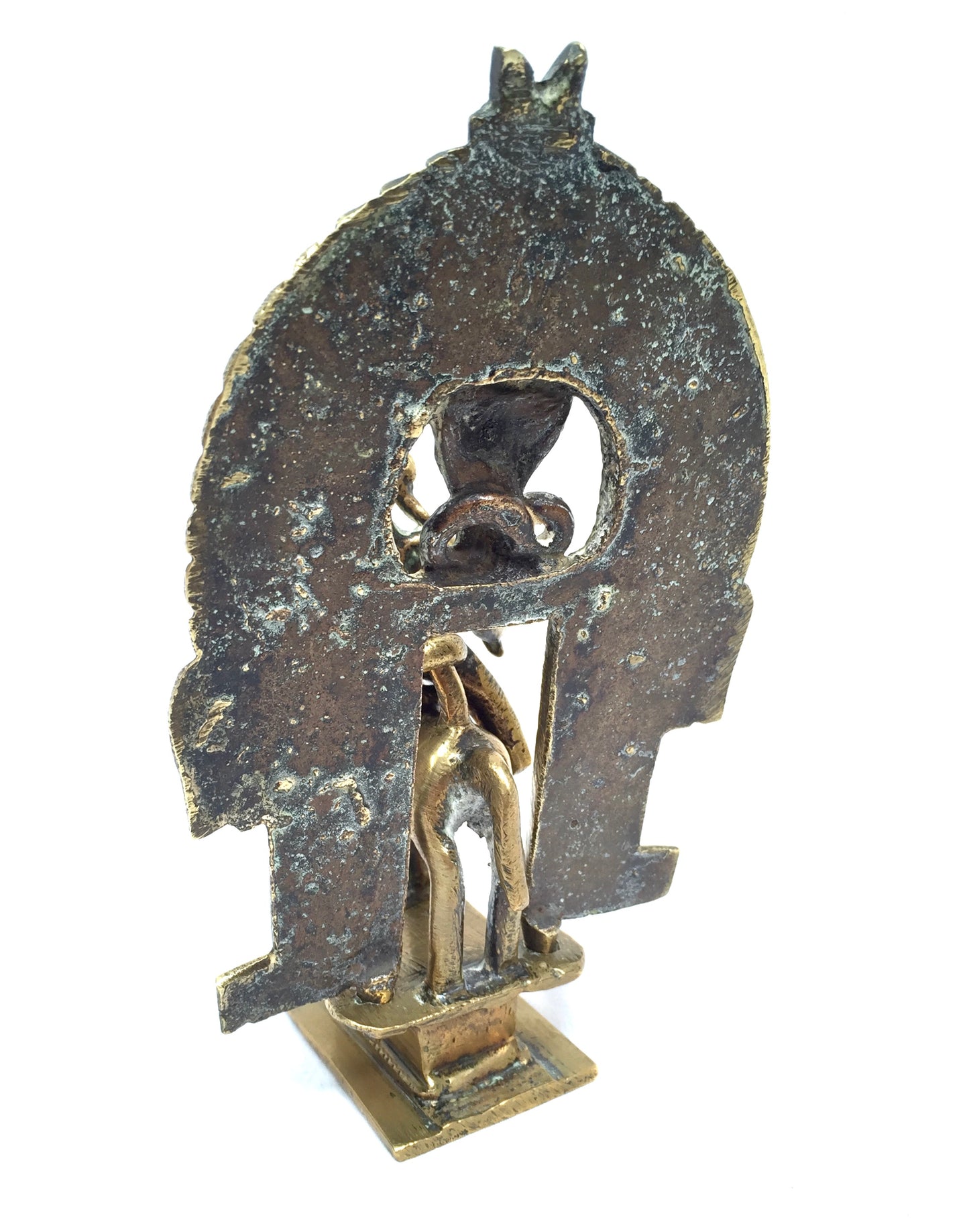 Vintage Tabletop Indian Warrior Figurine Brass Statue of Khandoba & Horse