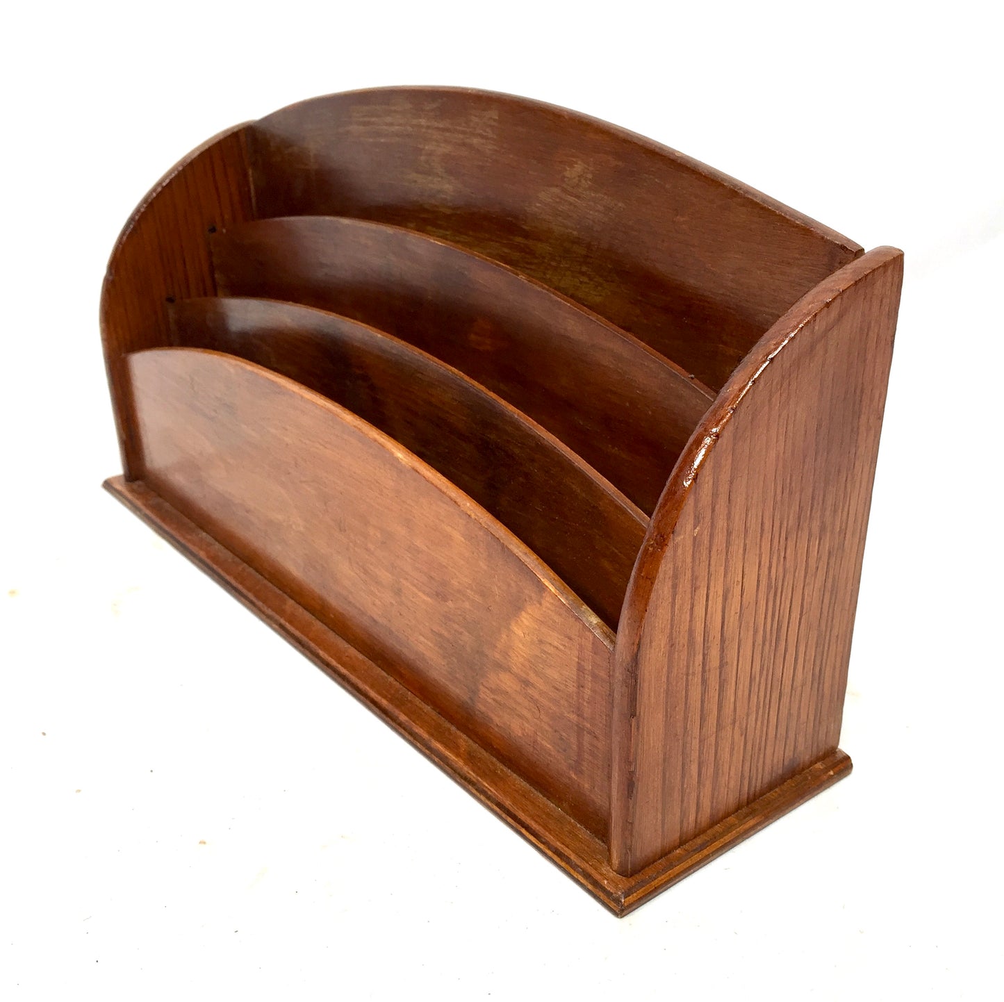 Antique Wooden Desktop Letter Rack / Stationery Holder / Mid 20th Century