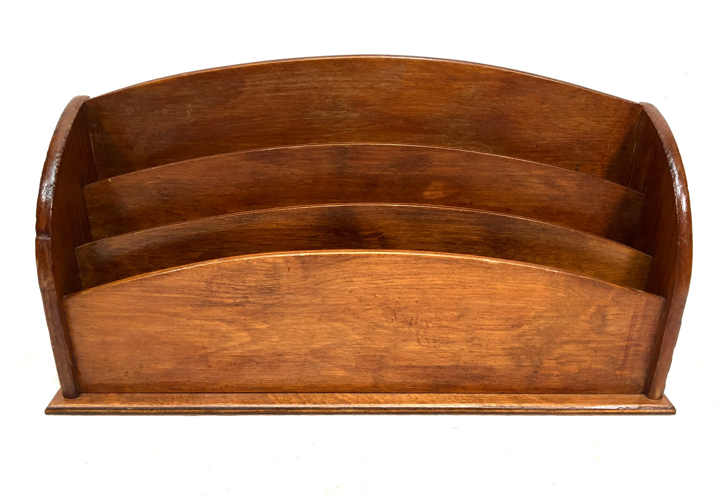 Antique Wooden Desktop Letter Rack / Stationery Holder / Mid 20th Century