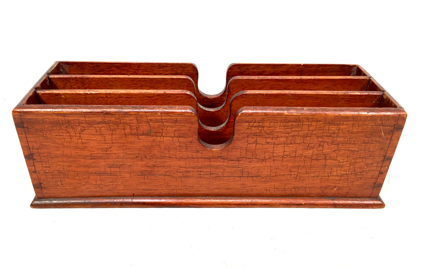 Antique Wooden Desktop Display Stand / Letter Rack / Stationery Holder c.1910