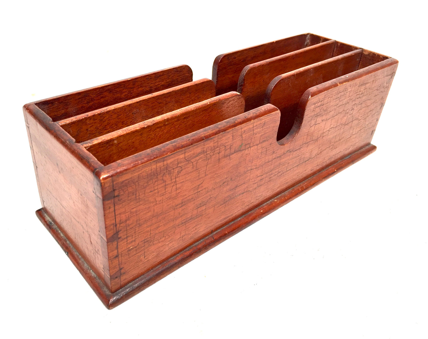 Antique Wooden Desktop Display Stand / Letter Rack / Stationery Holder c.1910