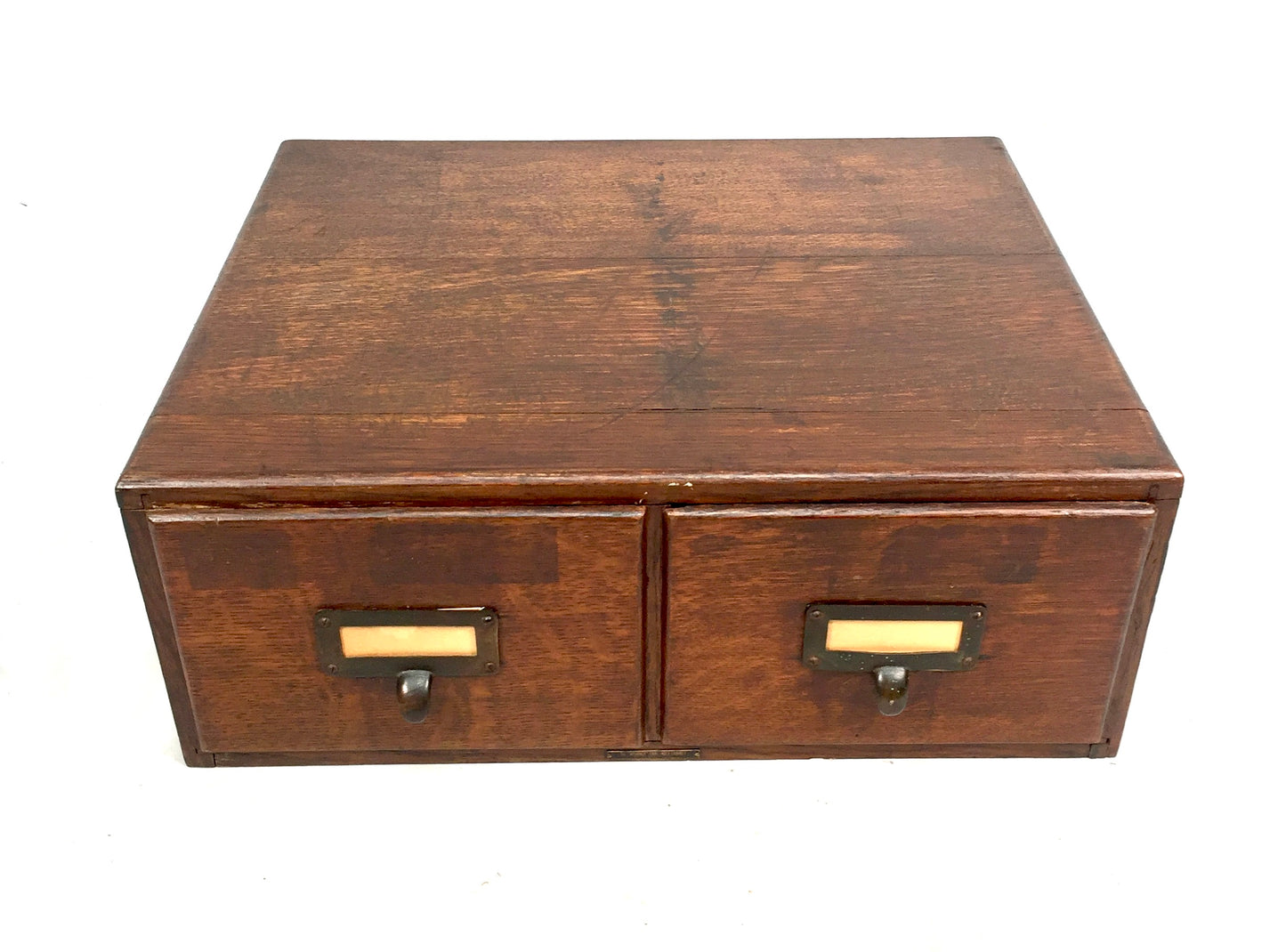 Antique Tabletop Wooden Index Card Advance Filling Drawer / Storage Box c.1930