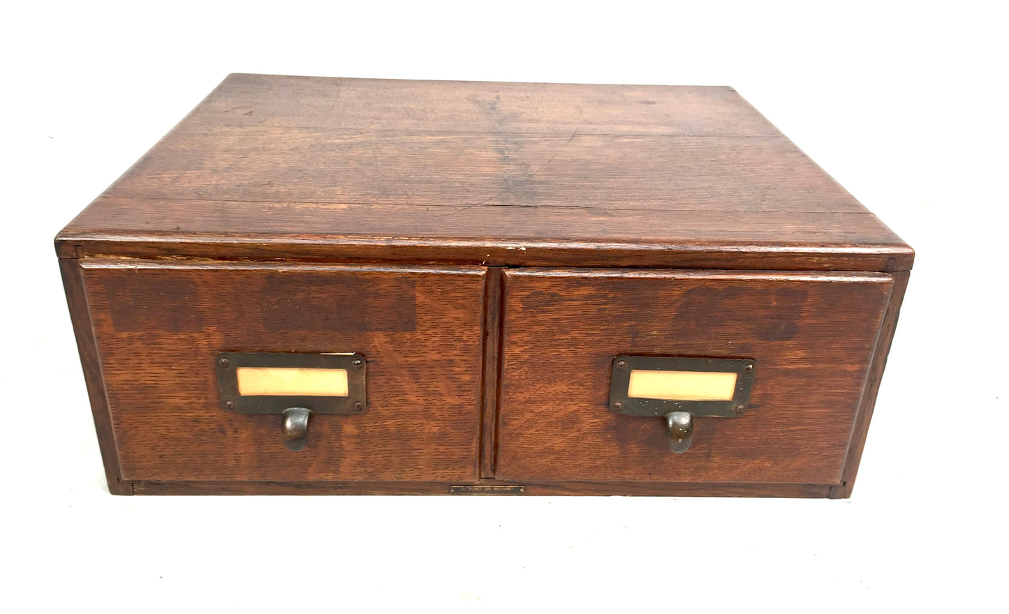 Antique Tabletop Wooden Index Card Advance Filling Drawer / Storage Box c.1930