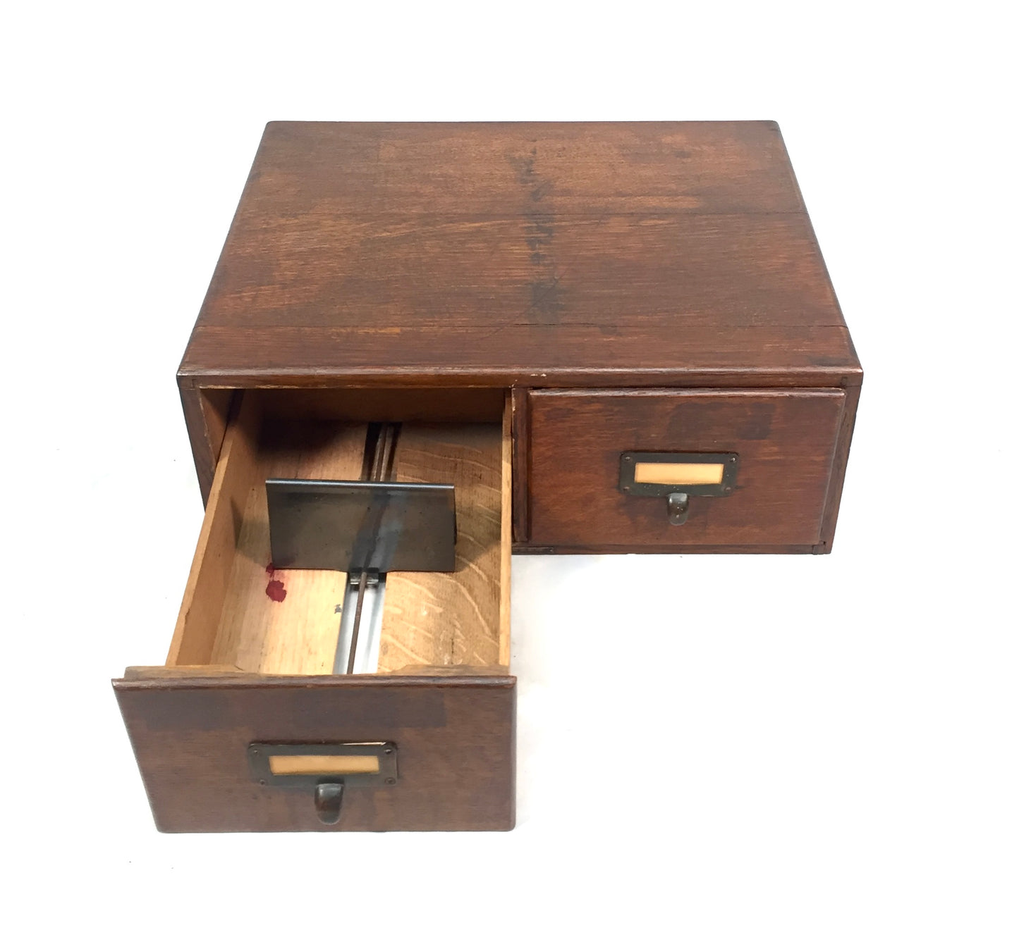 Antique Tabletop Wooden Index Card Advance Filling Drawer / Storage Box c.1930
