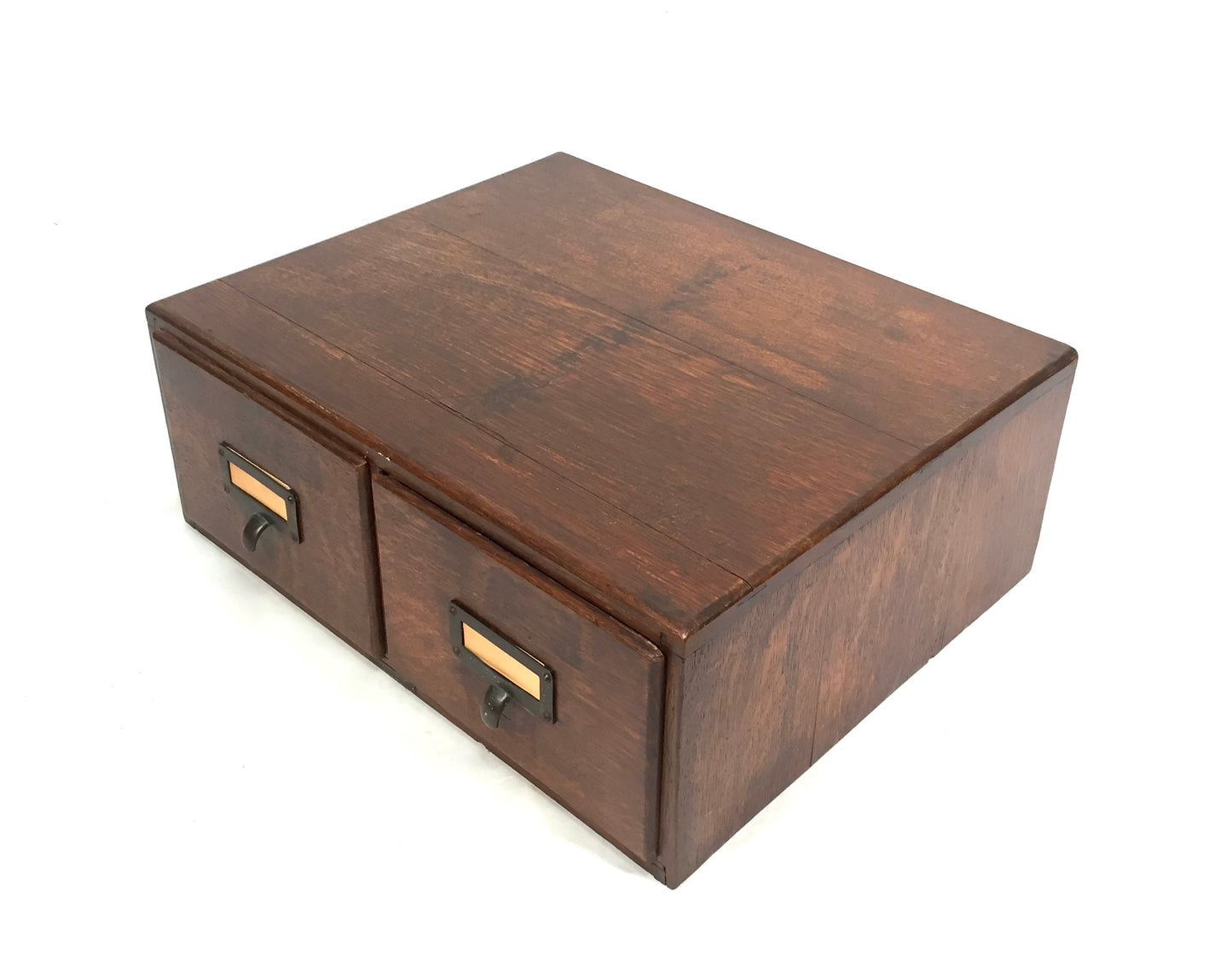 Antique Tabletop Wooden Index Card Advance Filling Drawer / Storage Box c.1930