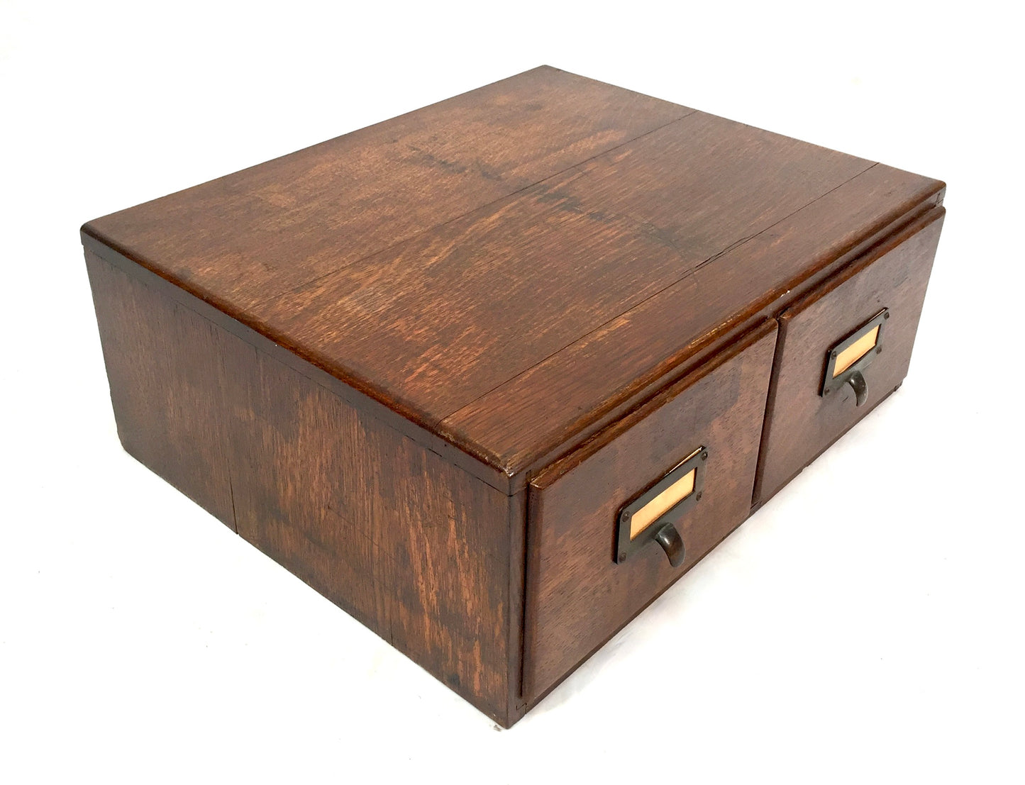 Antique Tabletop Wooden Index Card Advance Filling Drawer / Storage Box c.1930