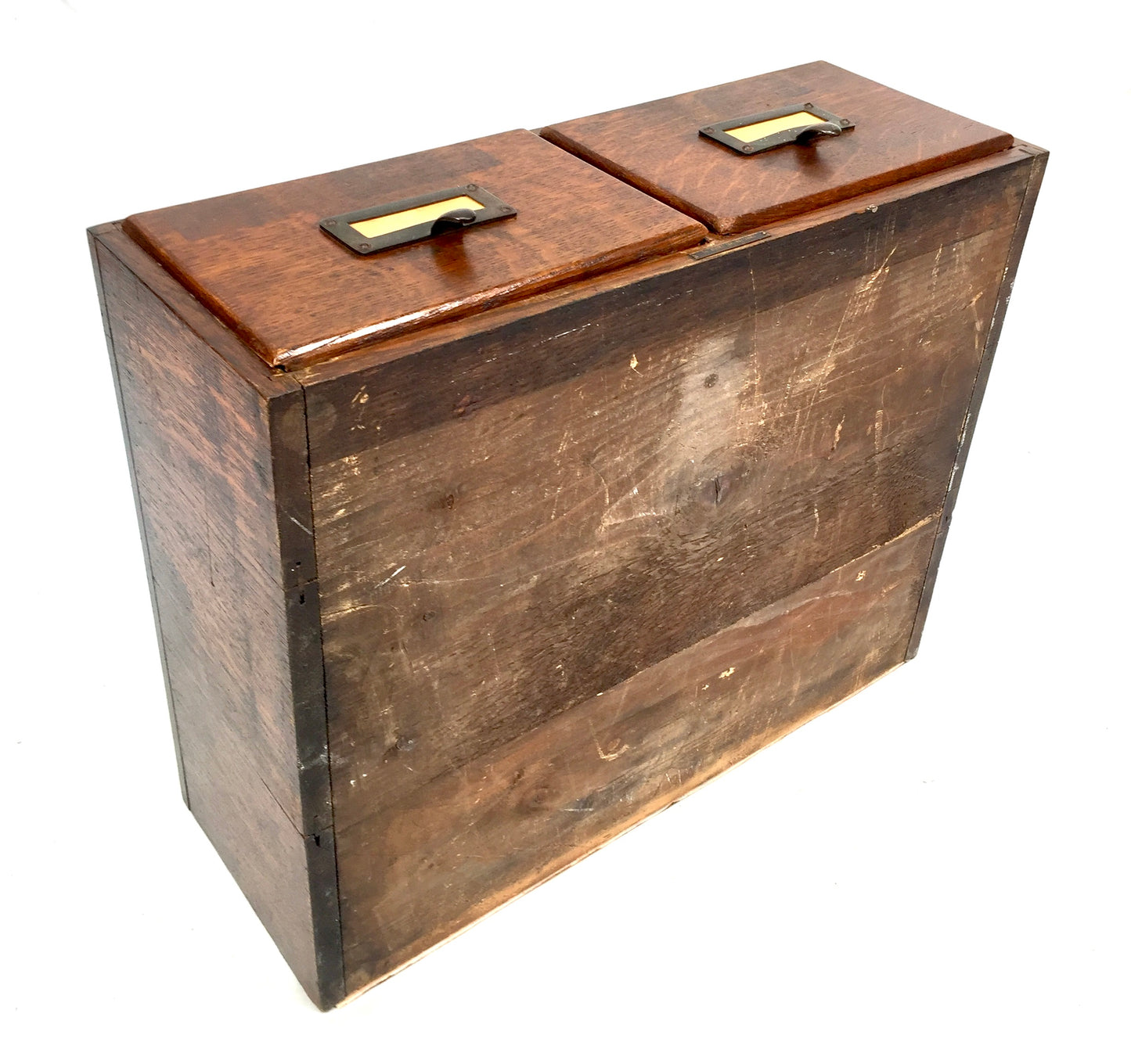 Antique Tabletop Wooden Index Card Advance Filling Drawer / Storage Box c.1930