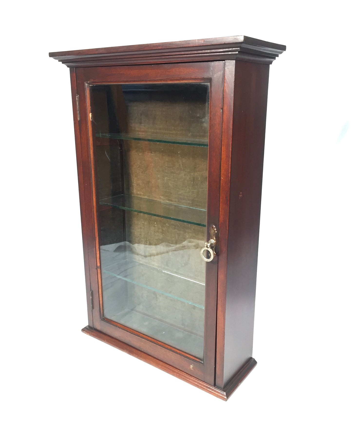 Antique Pair of Victorian Wooden & Glass Fronted Shop Display Cabinet / Cupboard