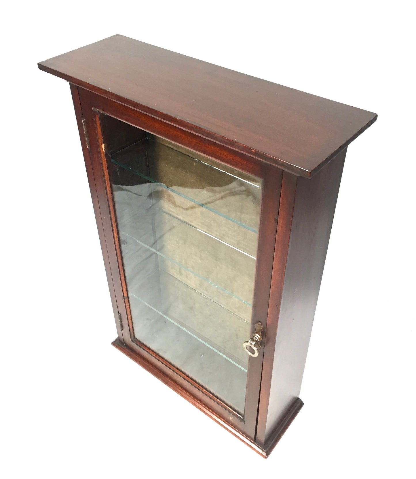 Antique Pair of Victorian Wooden & Glass Fronted Shop Display Cabinet / Cupboard