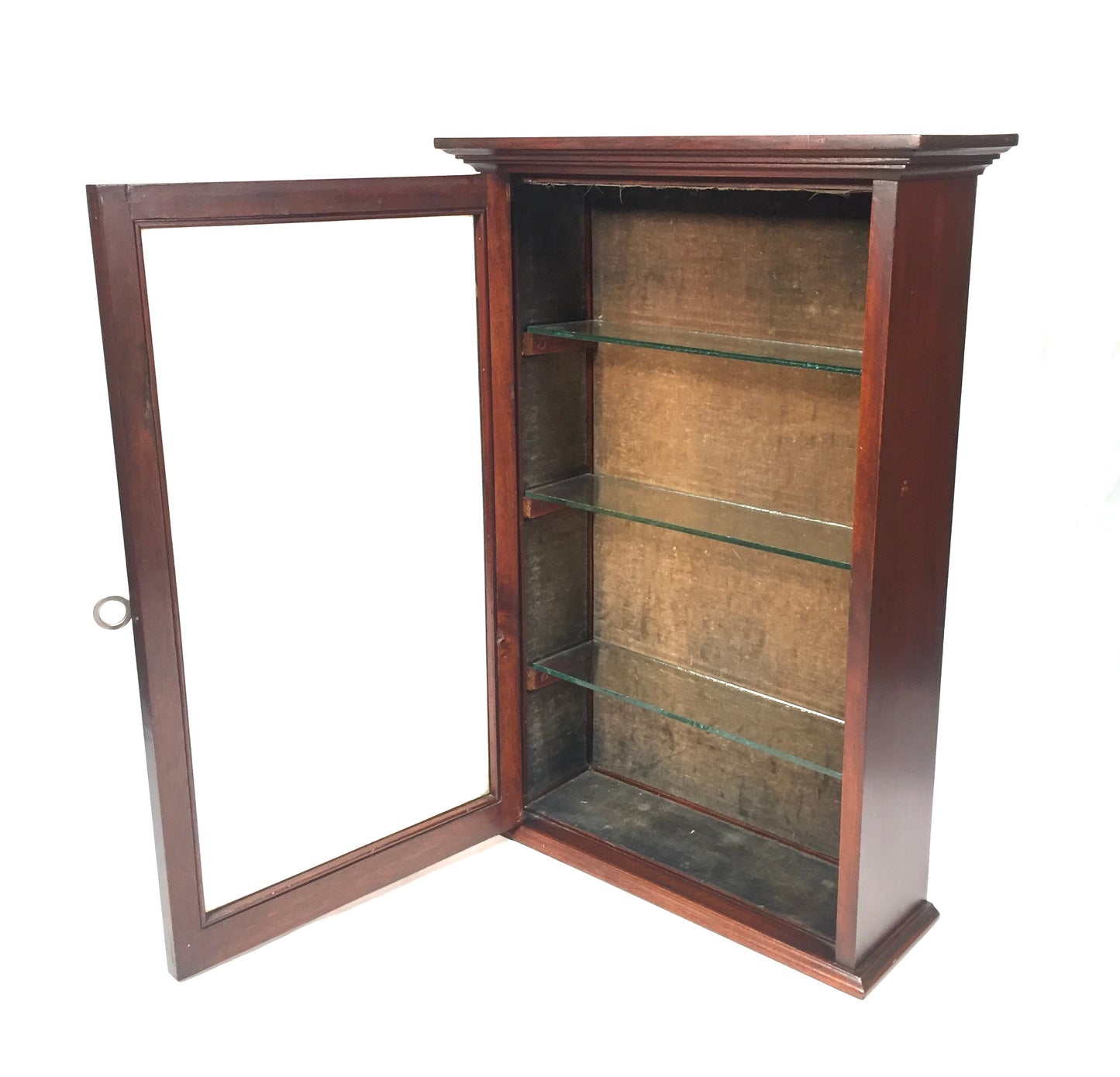 Antique Pair of Victorian Wooden & Glass Fronted Shop Display Cabinet / Cupboard