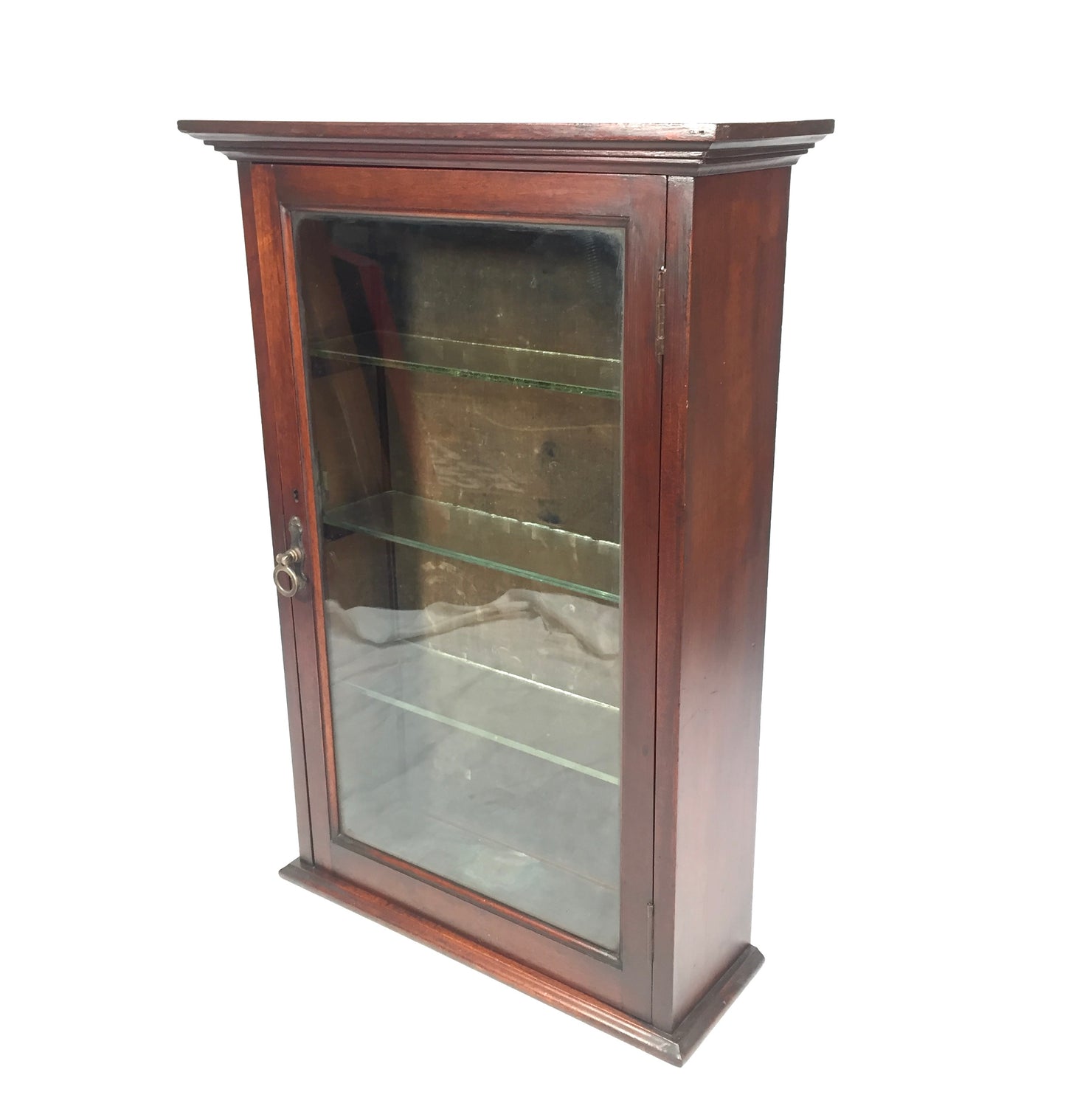 Antique Pair of Victorian Wooden & Glass Fronted Shop Display Cabinet / Cupboard