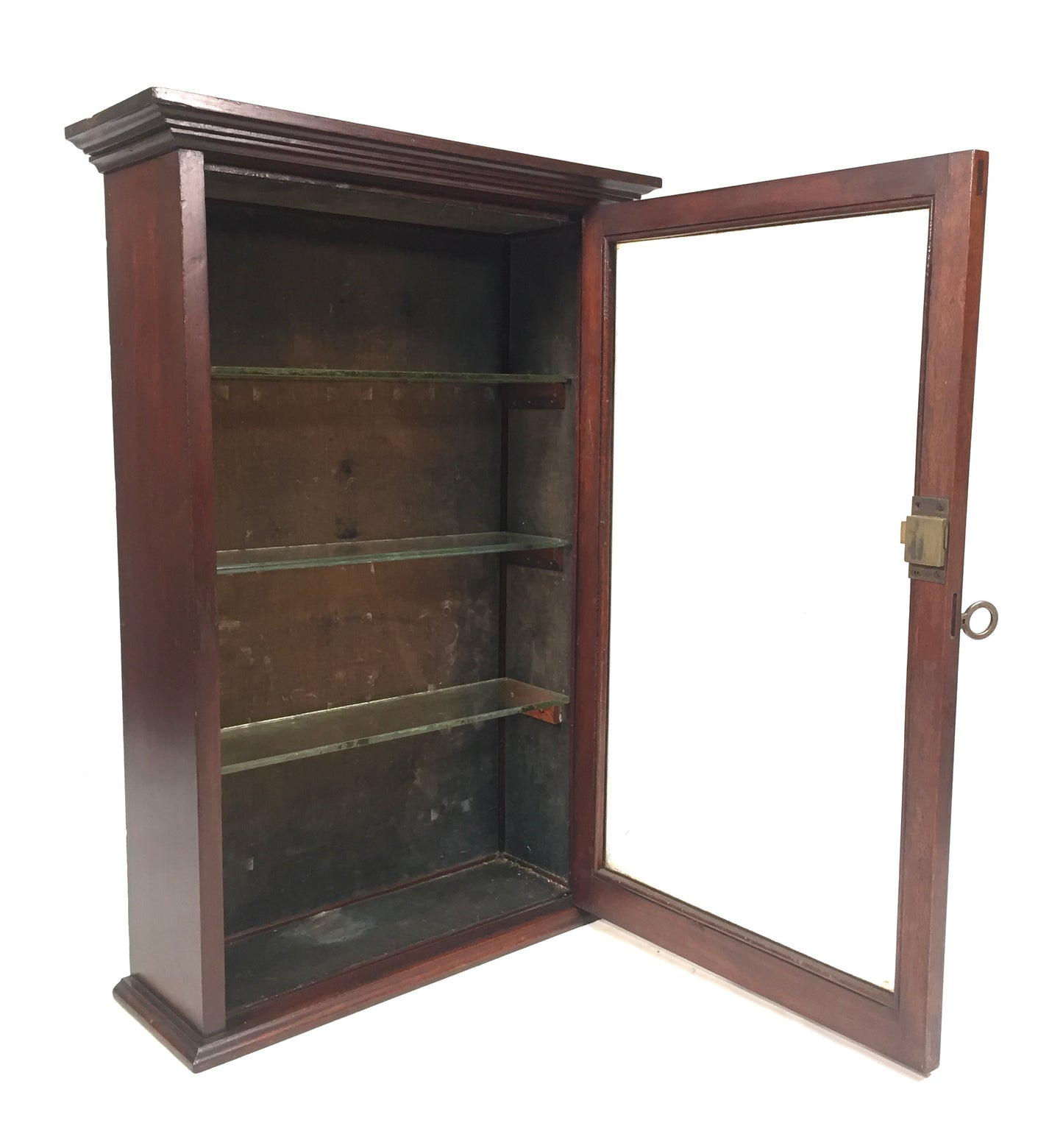 Antique Pair of Victorian Wooden & Glass Fronted Shop Display Cabinet / Cupboard