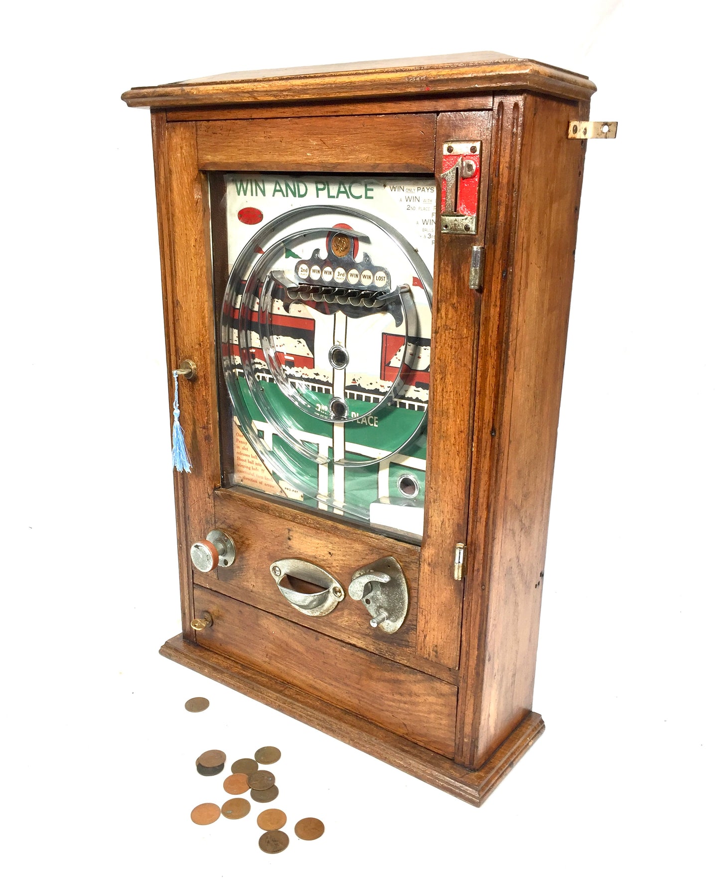Antique 1950s Coin Operated Wondermatics Arcade Machine "Win and Place" Allwin