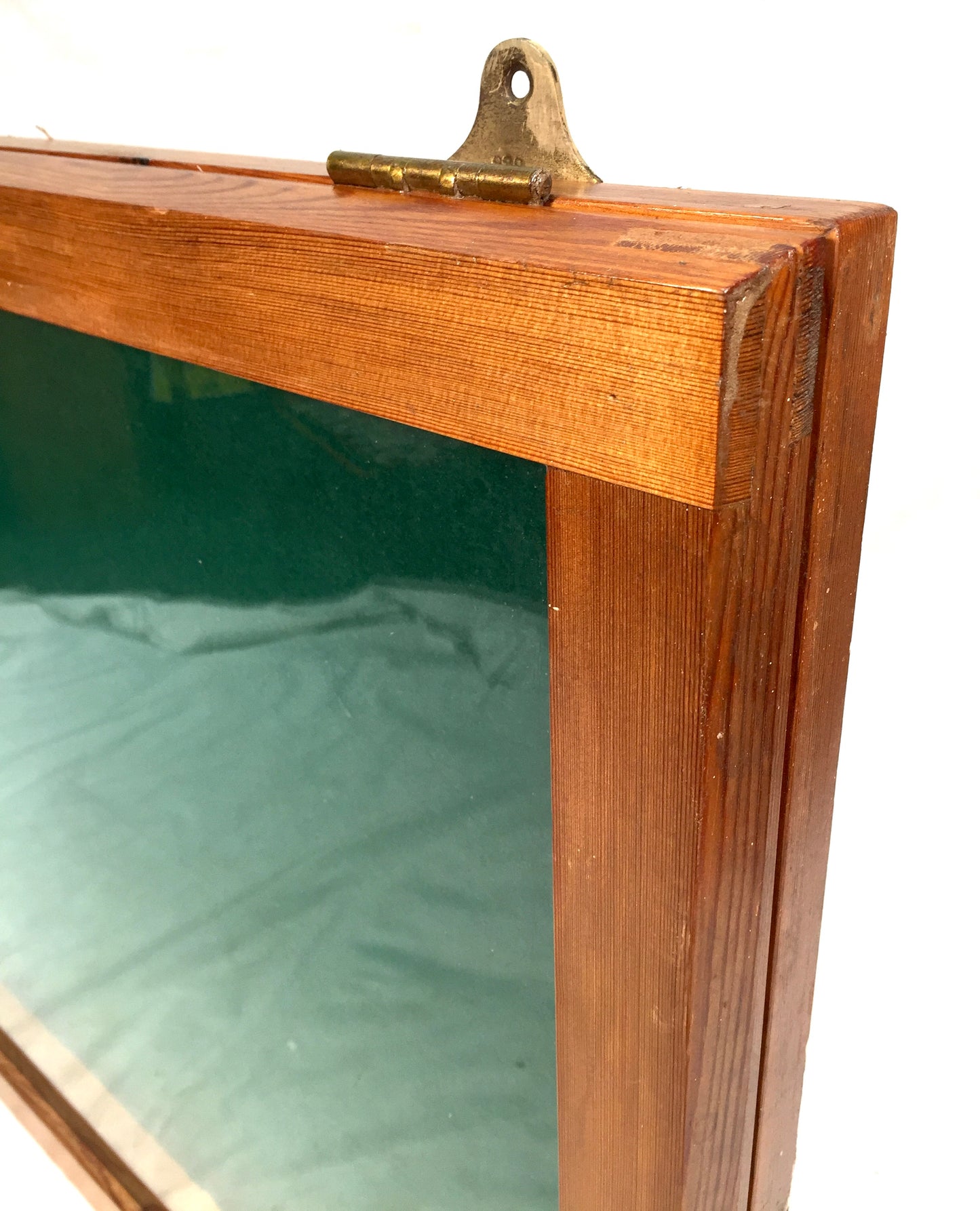 Antique Large Wooden Pine Wall Hanging Notice Board / Tabletop Display Cabinet