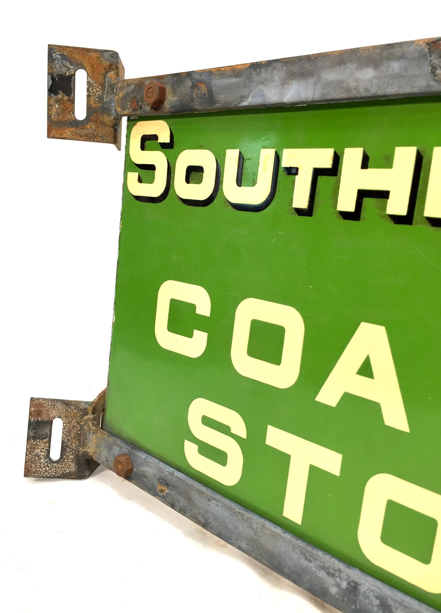 Antique Double Sided Enamel Bus Stop Sign for Southdown Motor Services c1930s