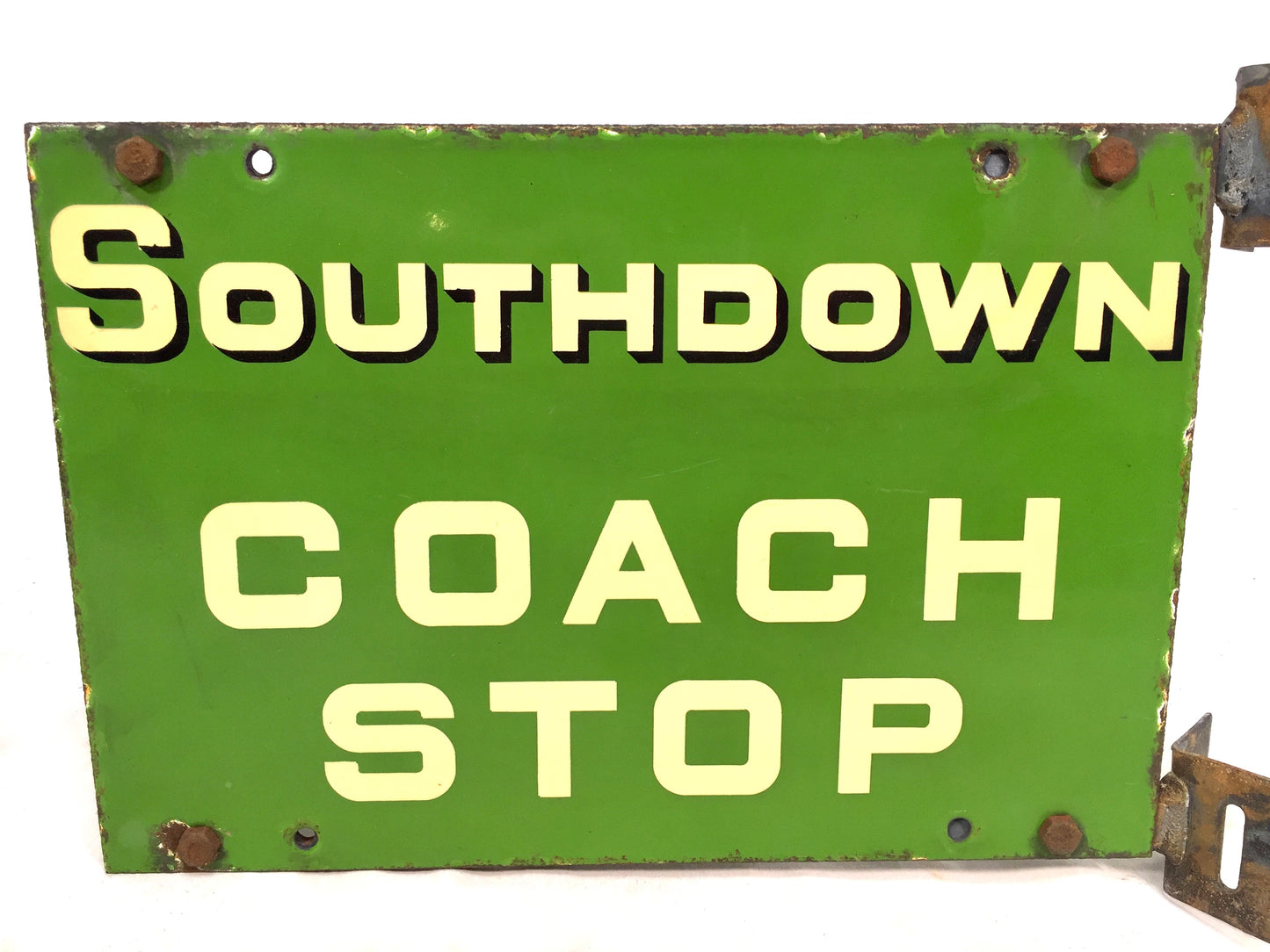 Antique Double Sided Enamel Bus Stop Sign for Southdown Motor Services c1930s