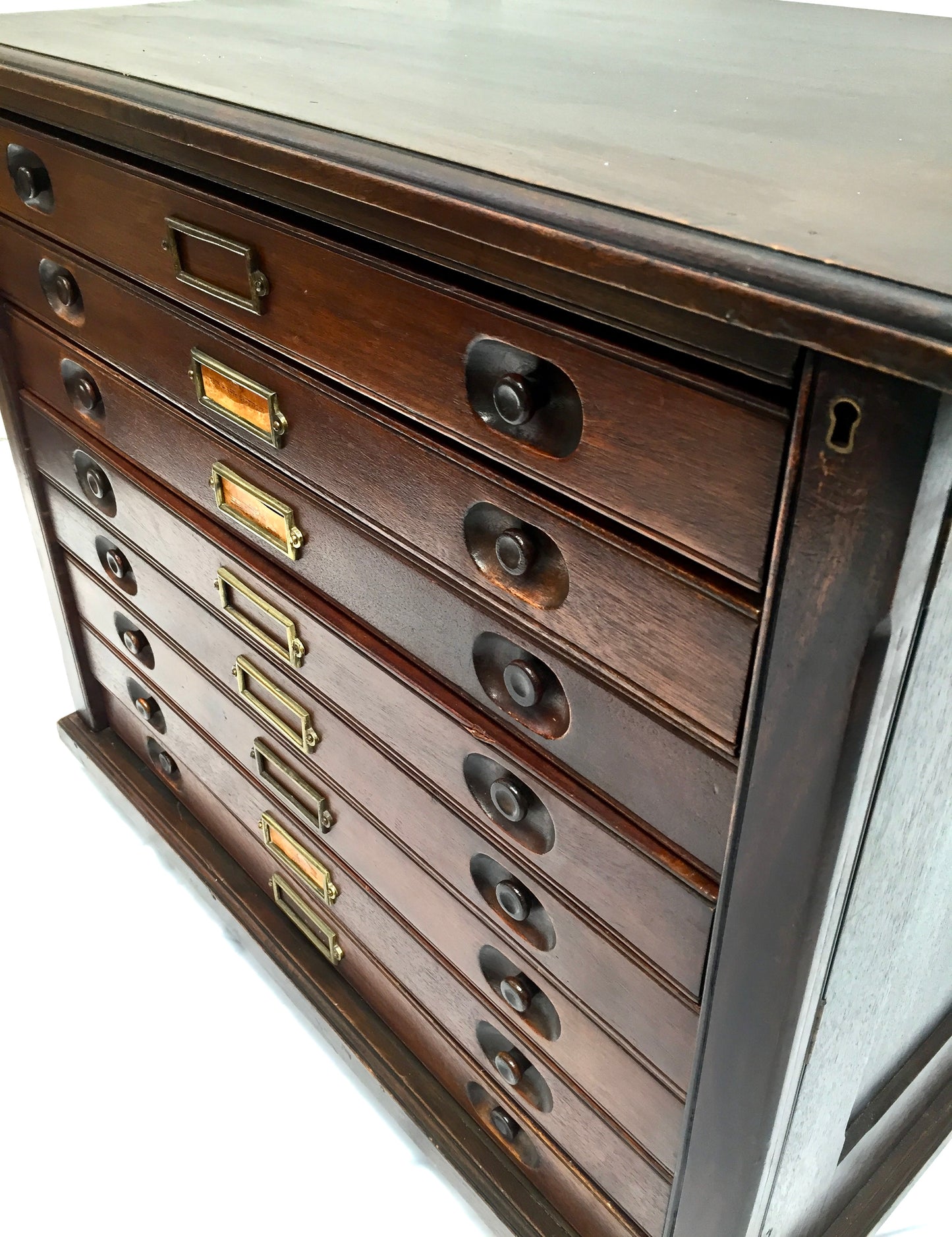 Antique Wooden Architects Plan Chest of Drawers / Museum Collectors Cabinet 1900