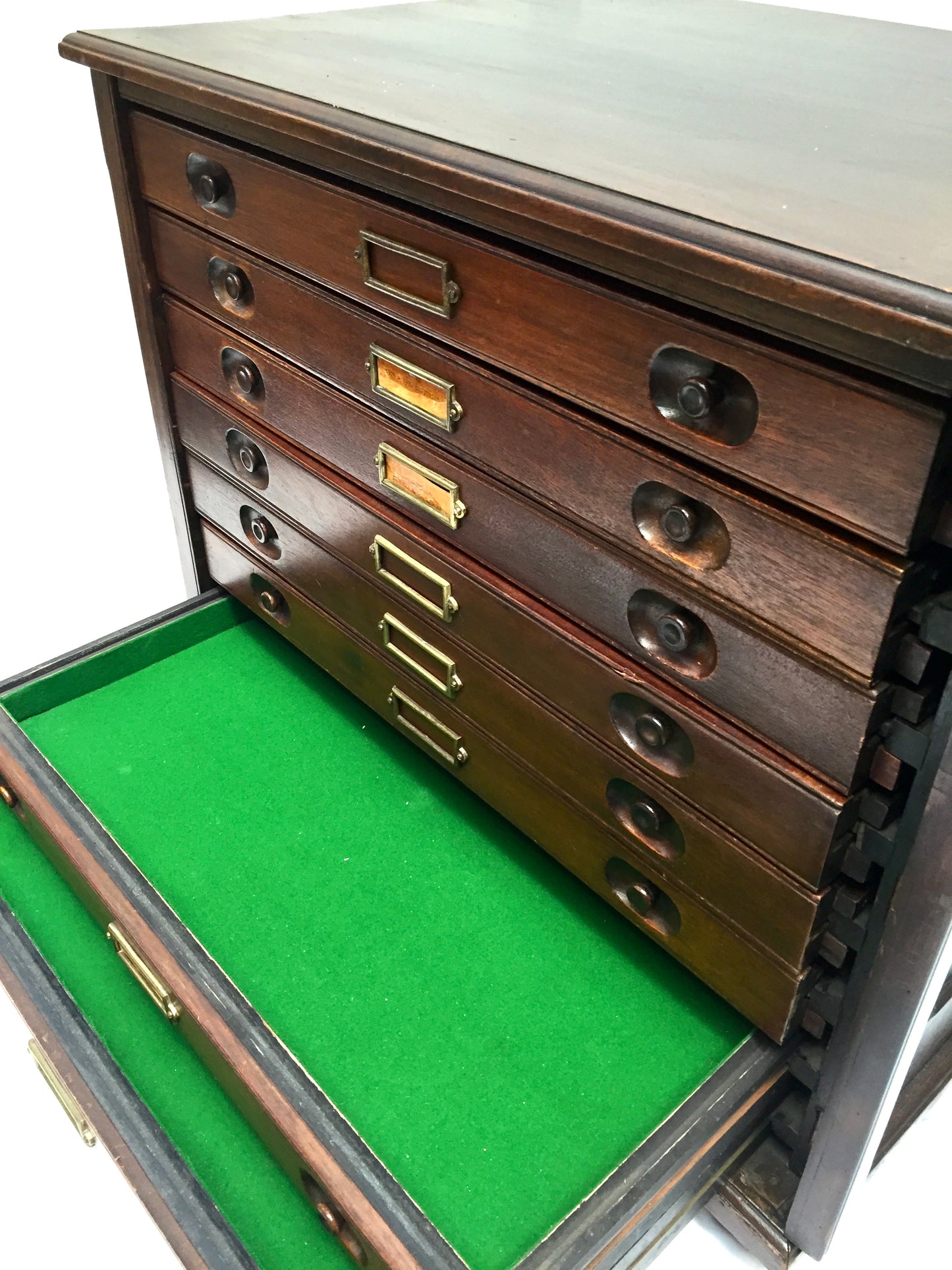 Antique Wooden Architects Plan Chest of Drawers / Museum Collectors Cabinet 1900