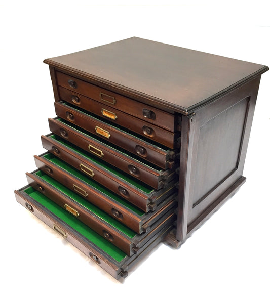 Antique Wooden Architects Plan Chest of Drawers / Museum Collectors Cabinet 1900