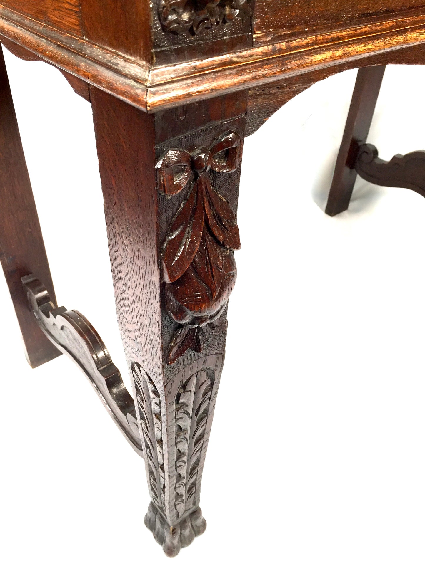 Antique 19th Century Carved Wooden Oak Green Man Table Sideboard & Drawer c.1890