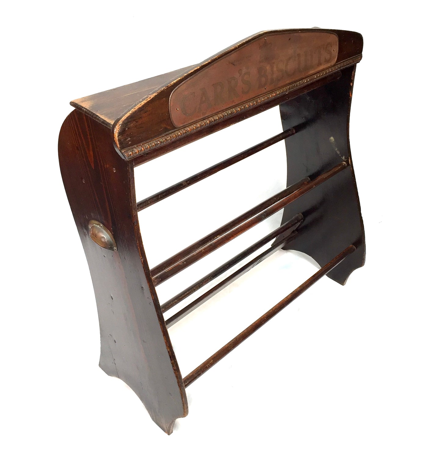 Antique Advertising - Wooden Carr's Biscuit Two Tier Shop Display Stand / Shelf