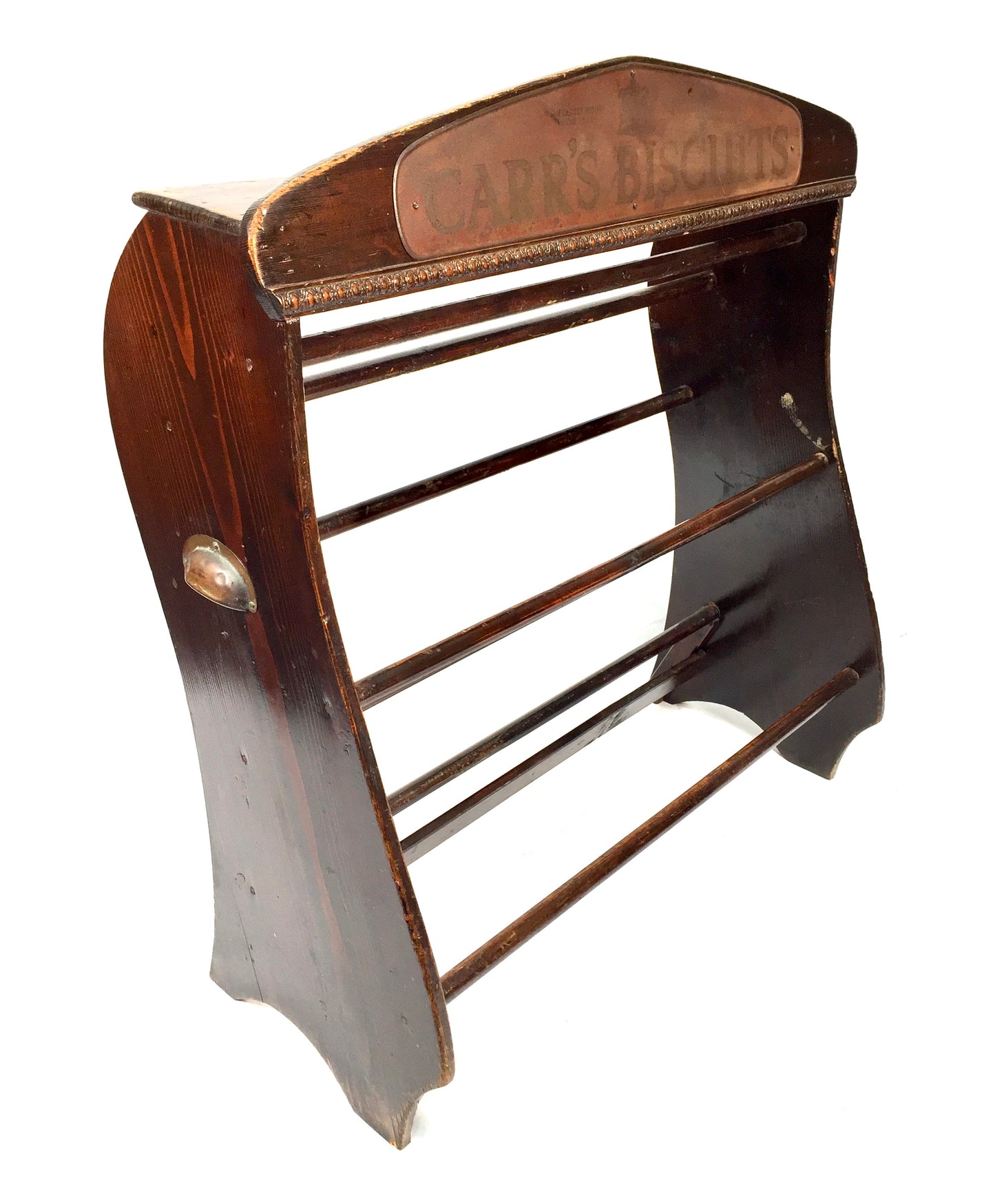 Antique Advertising - Wooden Carr's Biscuit Two Tier Shop Display Stand / Shelf