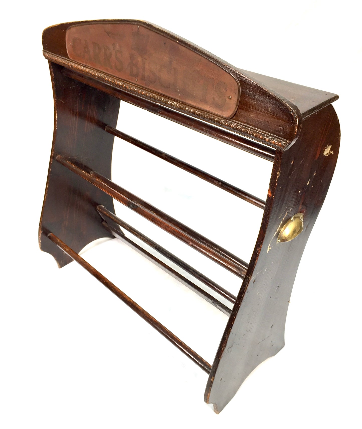 Antique Advertising - Wooden Carr's Biscuit Two Tier Shop Display Stand / Shelf