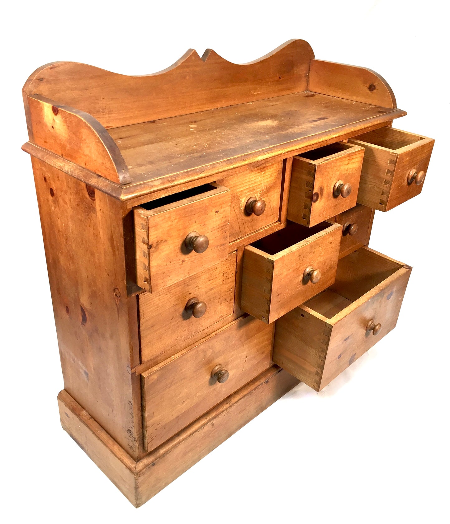 Antique 19th Century Large Wooden Pine Apothecary Style Chest of Drawers Cabinet