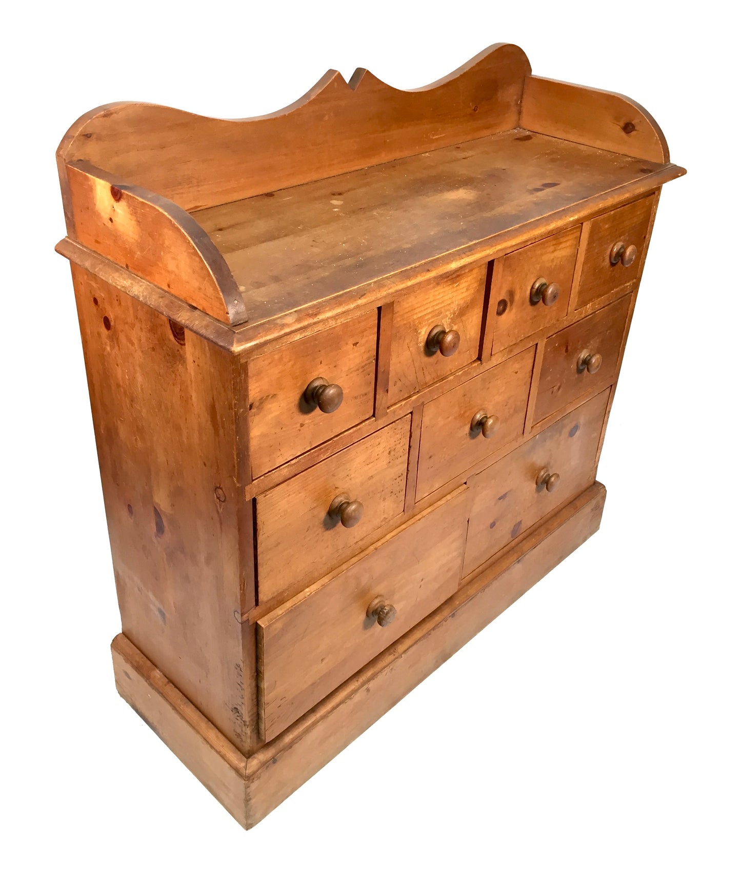 Antique 19th Century Large Wooden Pine Apothecary Style Chest of Drawers Cabinet