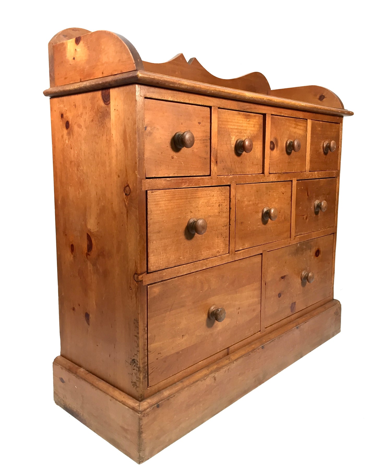 Antique 19th Century Large Wooden Pine Apothecary Style Chest of Drawers Cabinet