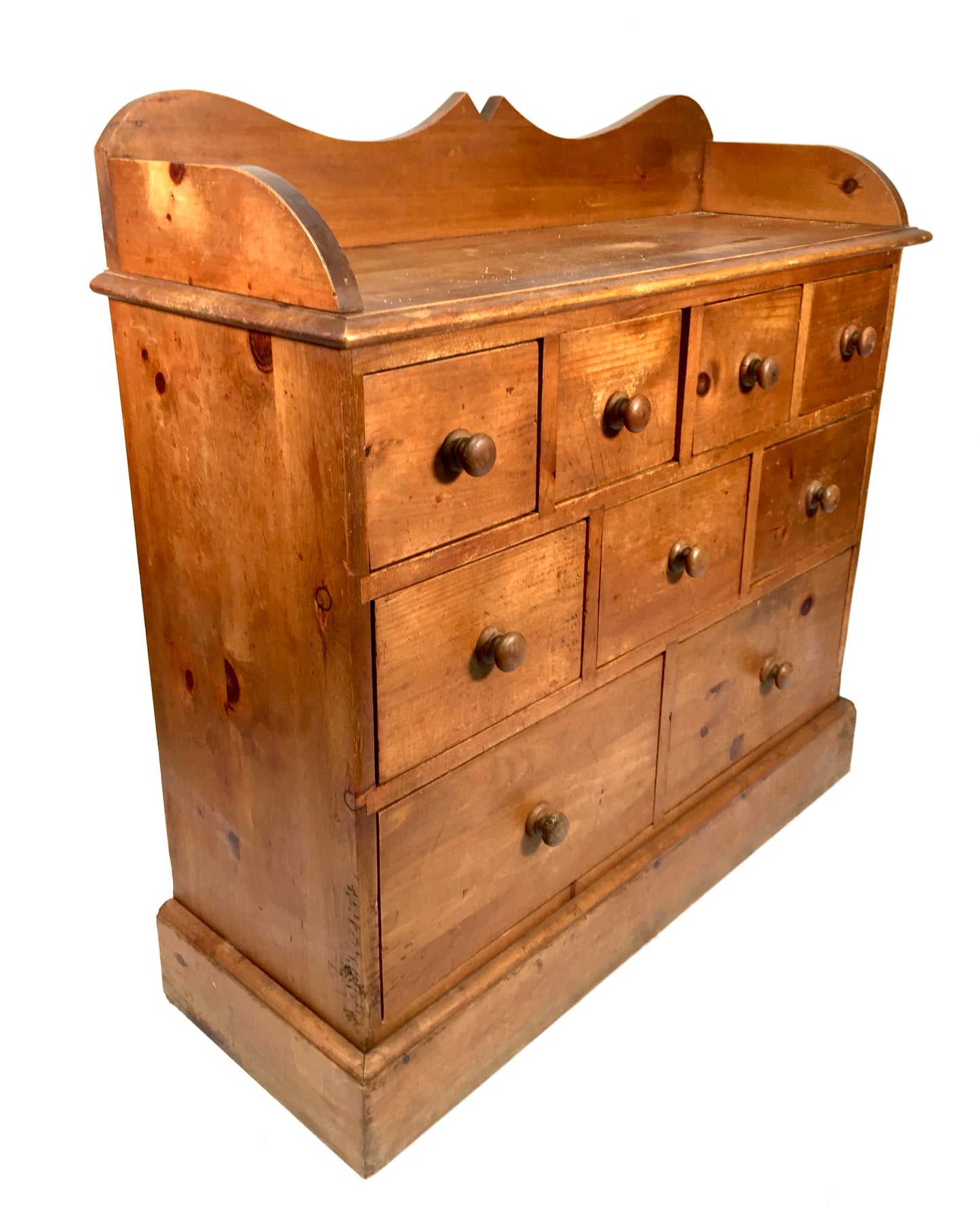 Antique 19th Century Large Wooden Pine Apothecary Style Chest of Drawers Cabinet