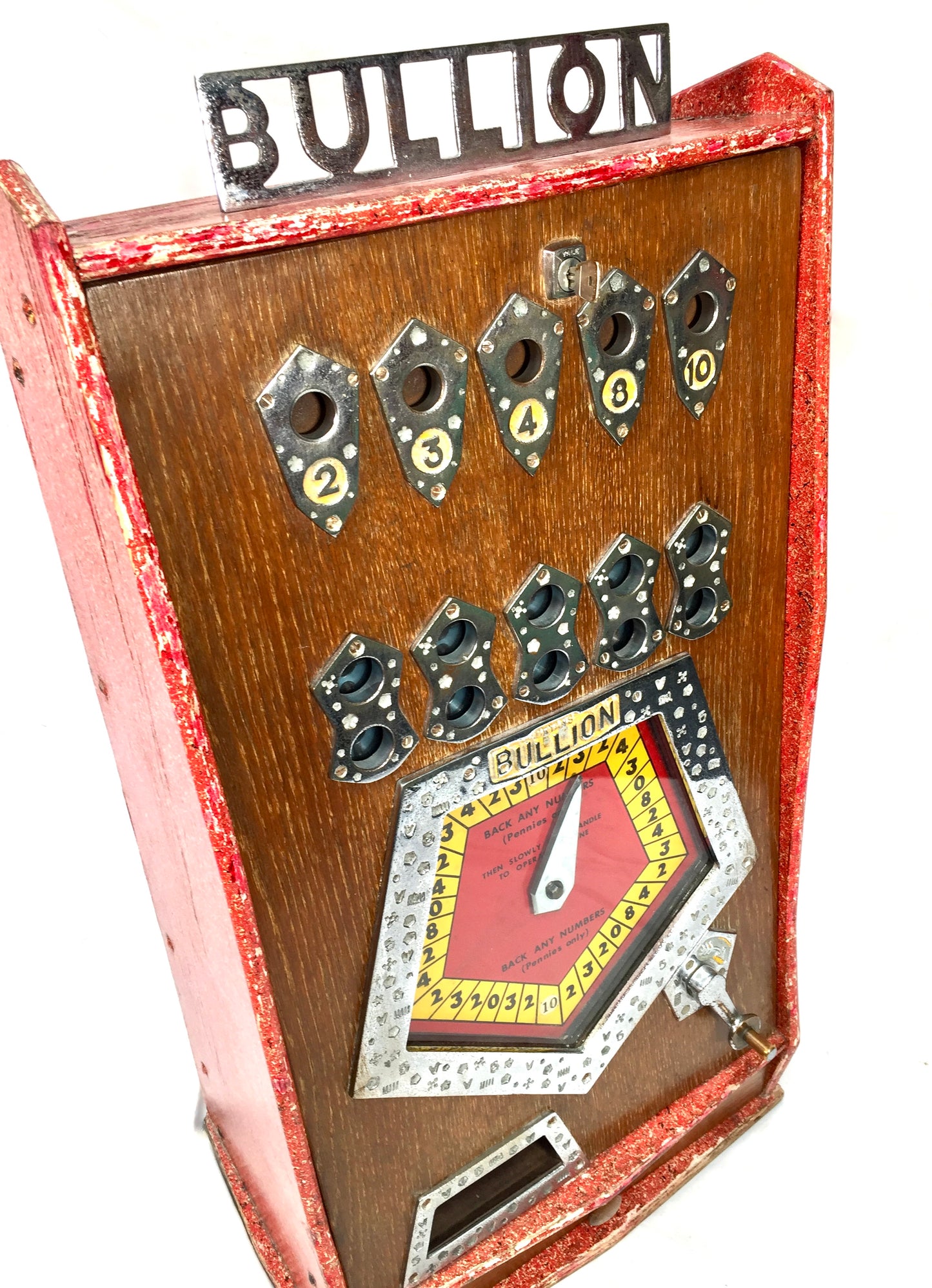 Antique 1960s Bryan's "Bullion" Penny Arcade Machine 20th Century Working Order