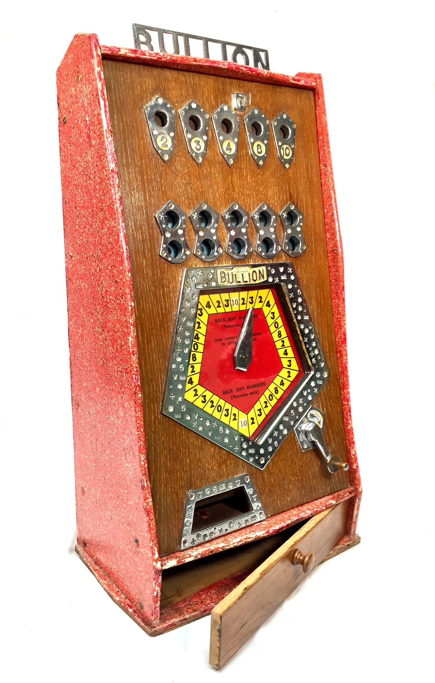 Antique 1960s Bryan's "Bullion" Penny Arcade Machine 20th Century Working Order