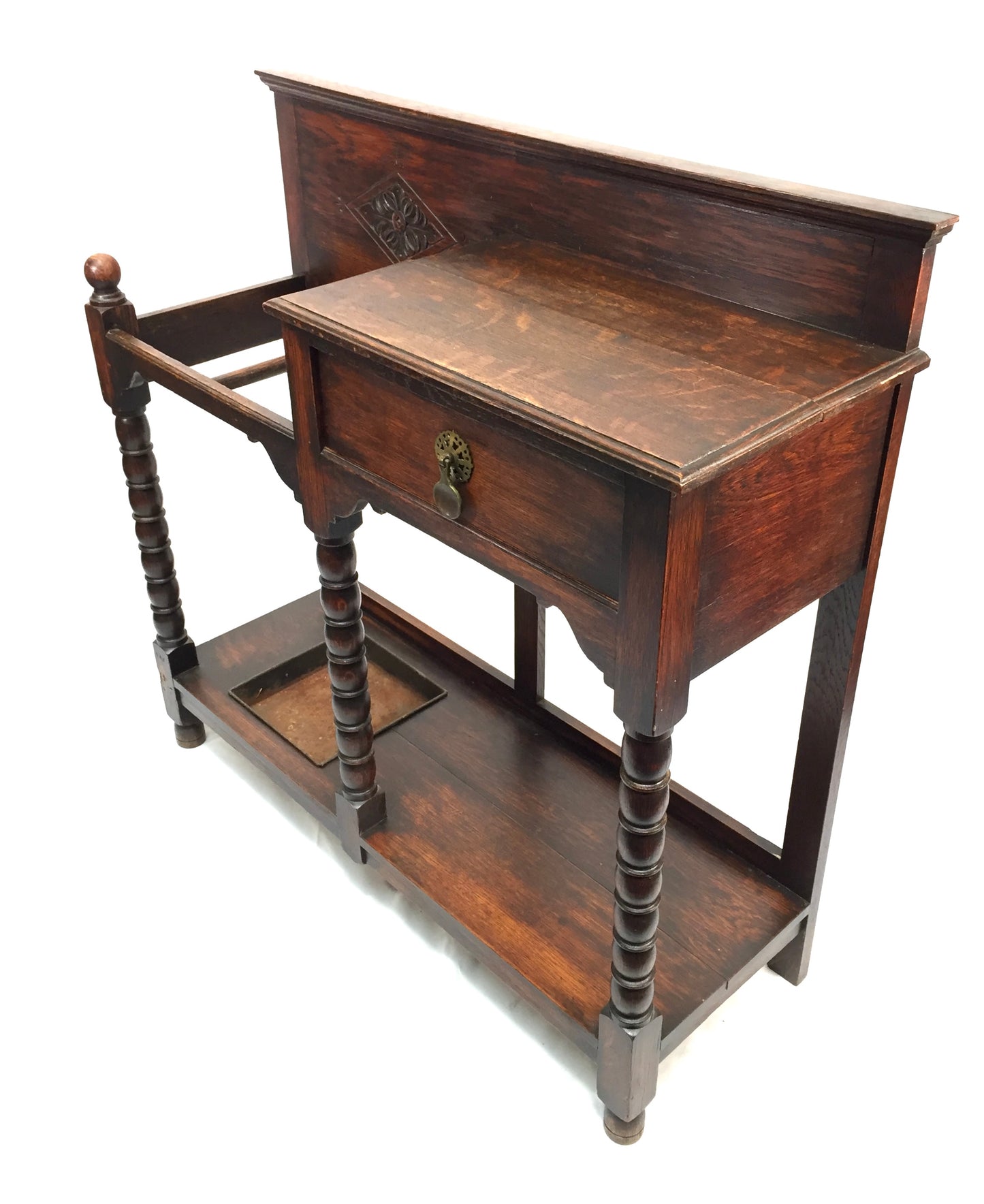 Antique Country House Oak Wooden Stick / Umbrella Stand / Entrance Hall c.1900