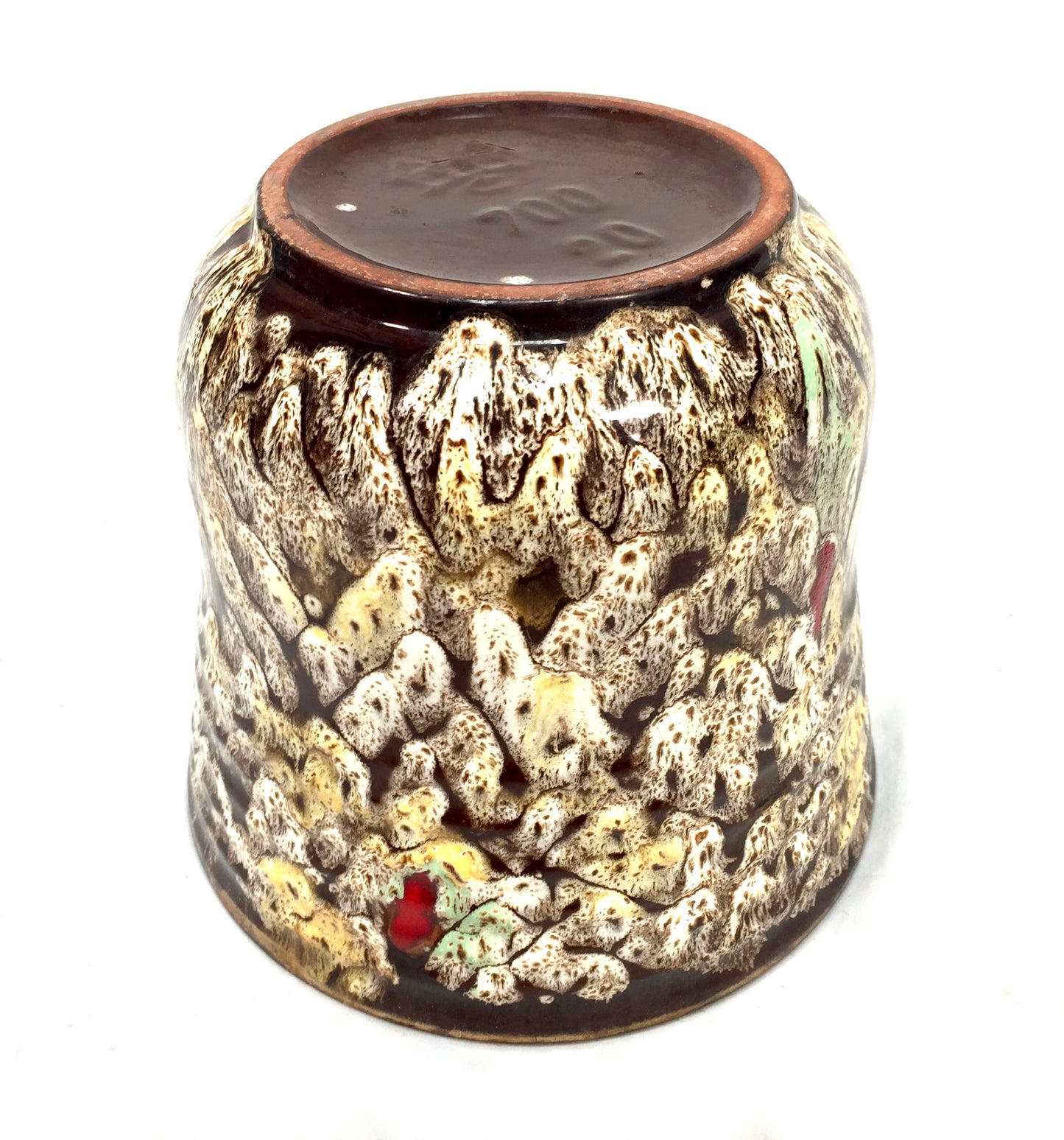 Vintage West German Pottery Carstens Vase Plant Pot / Retro 1970s / Brown Cream