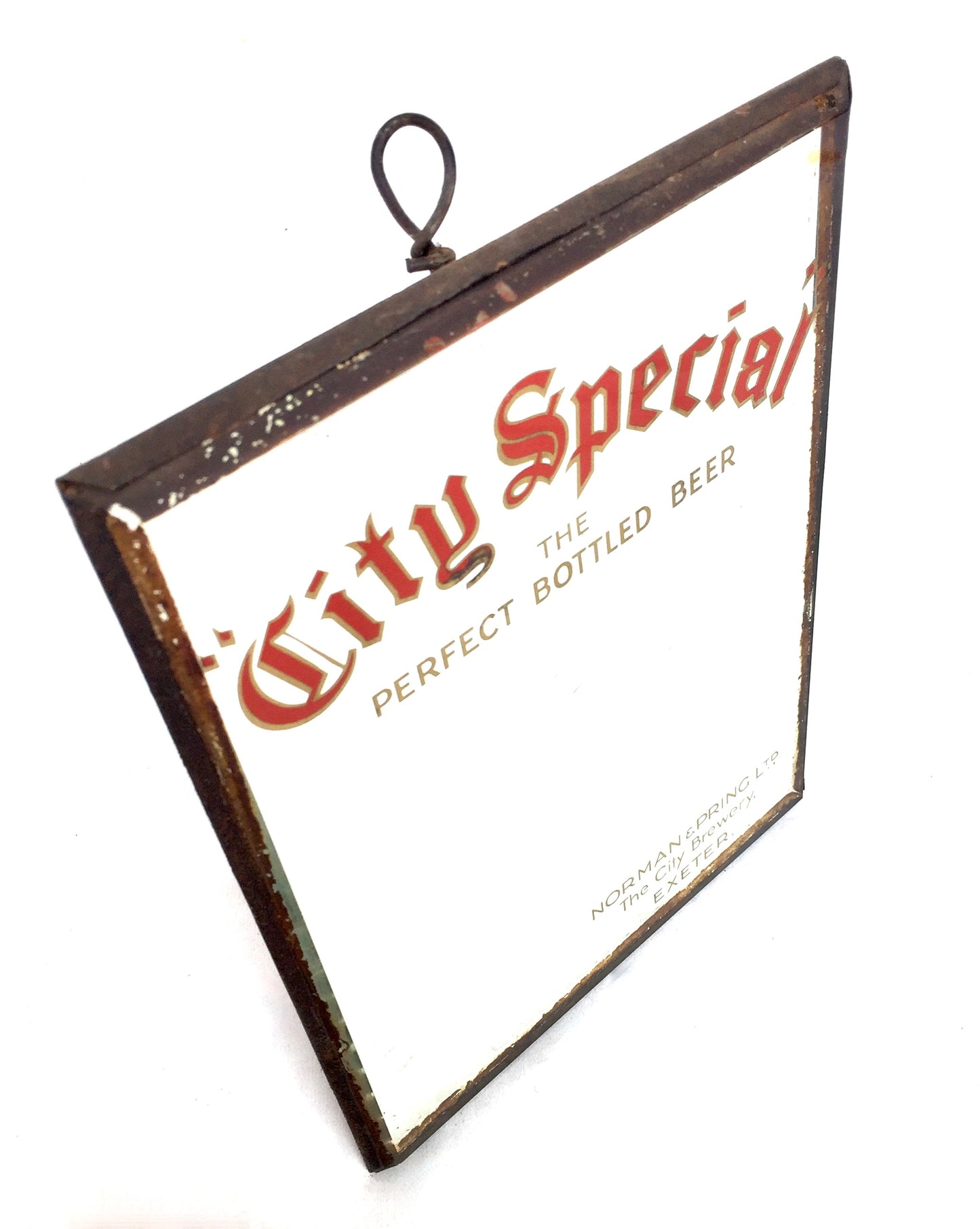 Antique Advertising City Special Beer Brewery Exeter Norman & Pring Mirror Sign