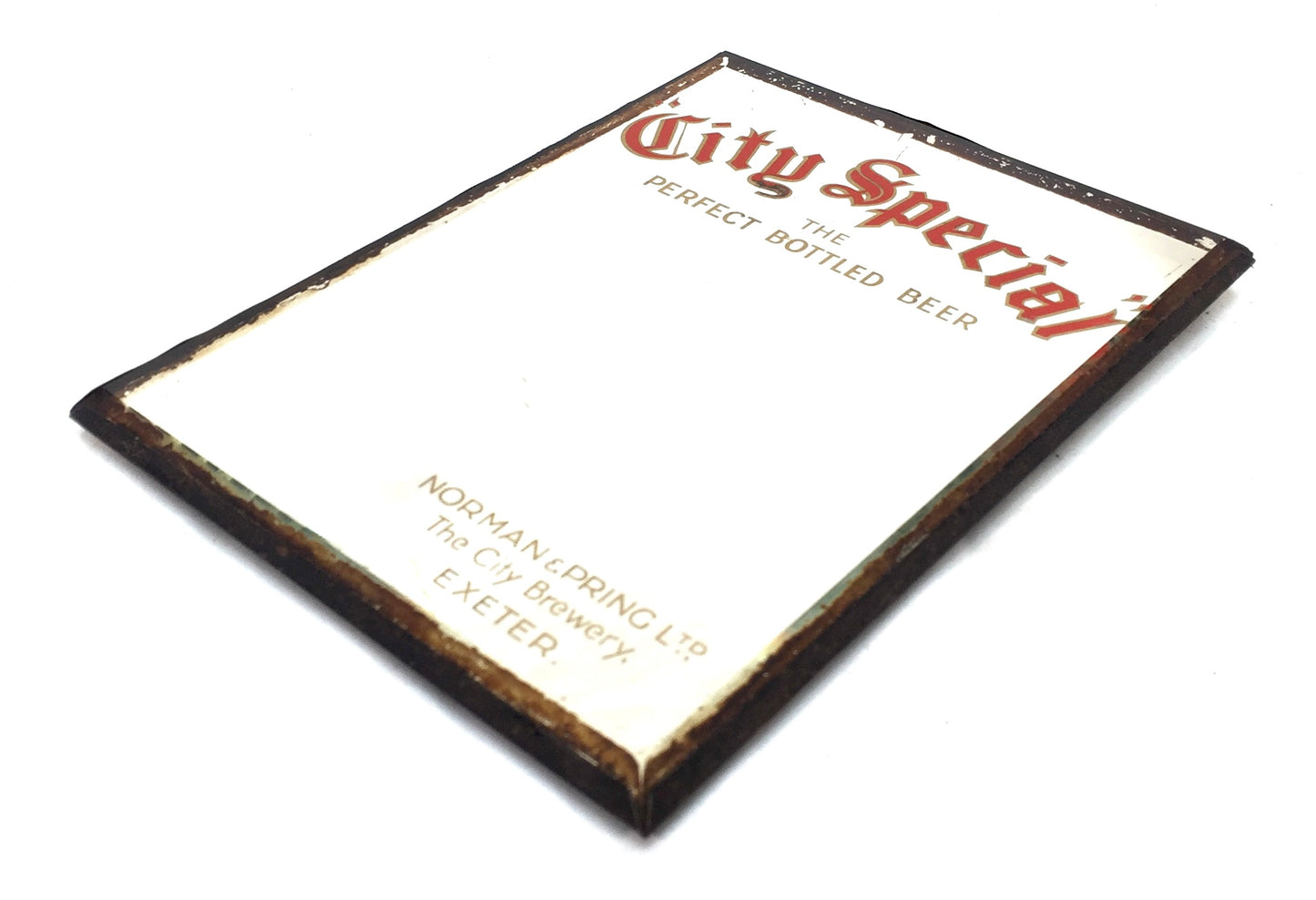 Antique Advertising City Special Beer Brewery Exeter Norman & Pring Mirror Sign